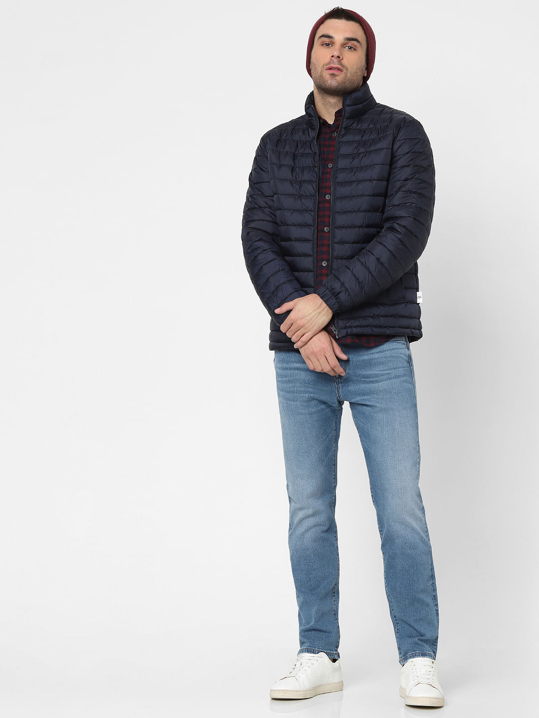 Light Blue Mid Rise Straight Jeans