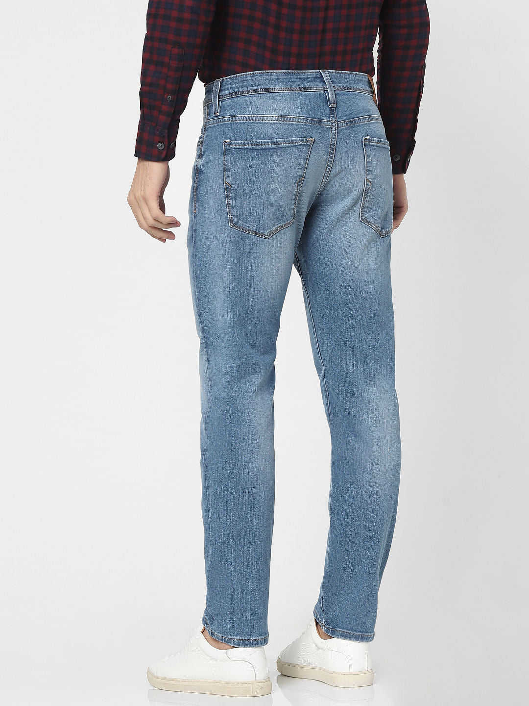 Light Blue Mid Rise Straight Jeans