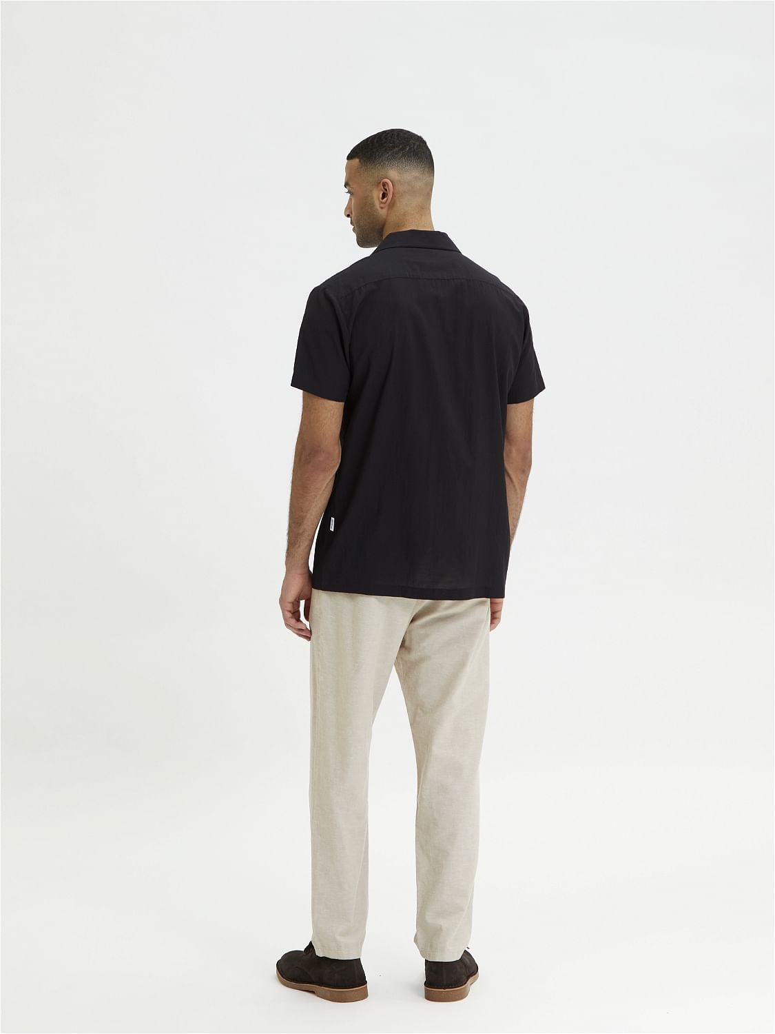 Black Cuban Collar Shirt