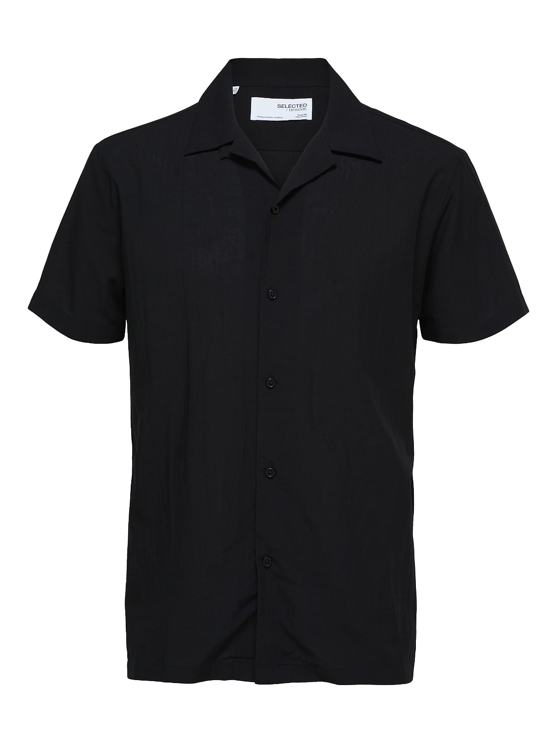 Black Cuban Collar Shirt