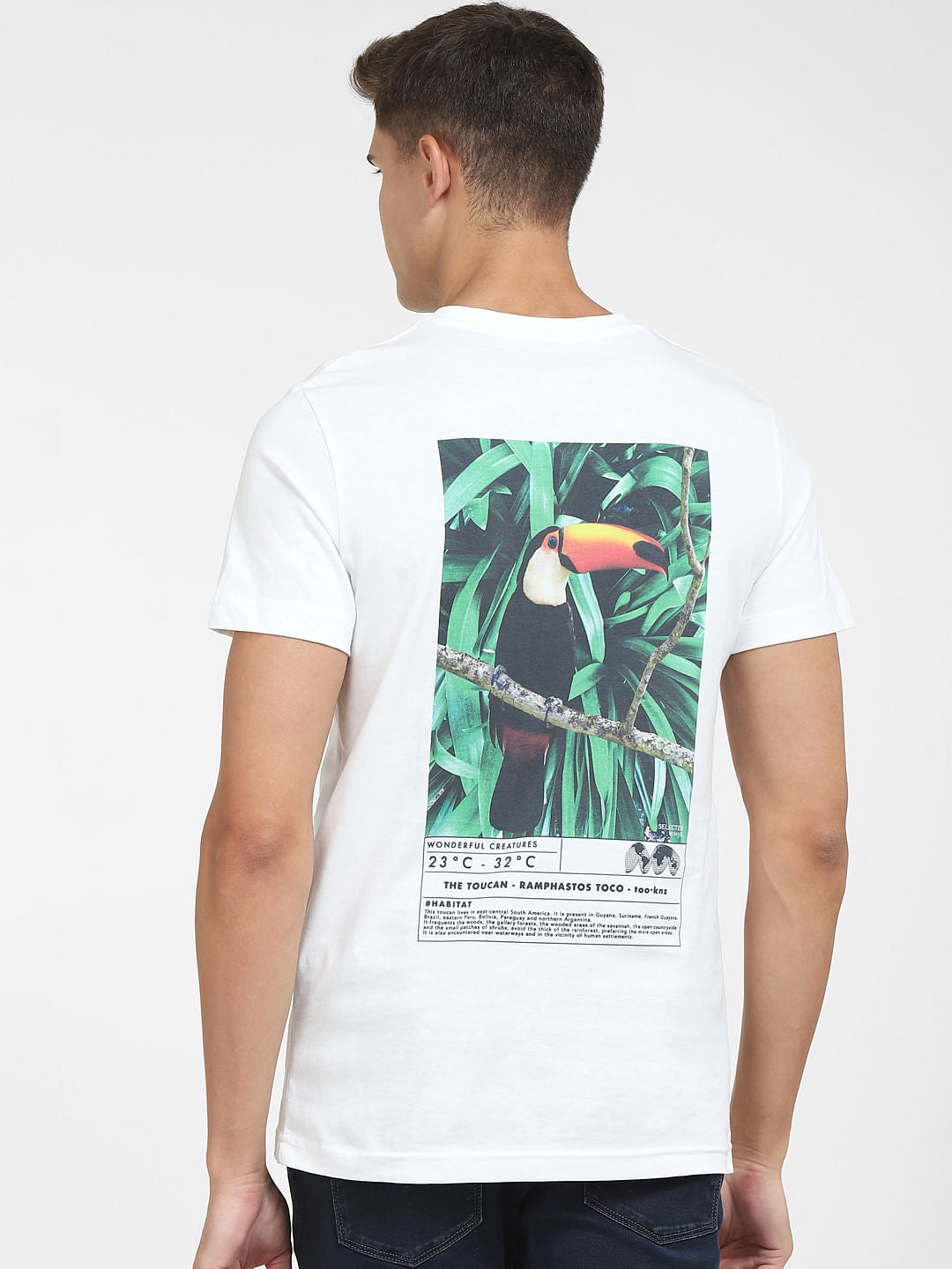 White Graphic Print Crew Neck T-Shirt