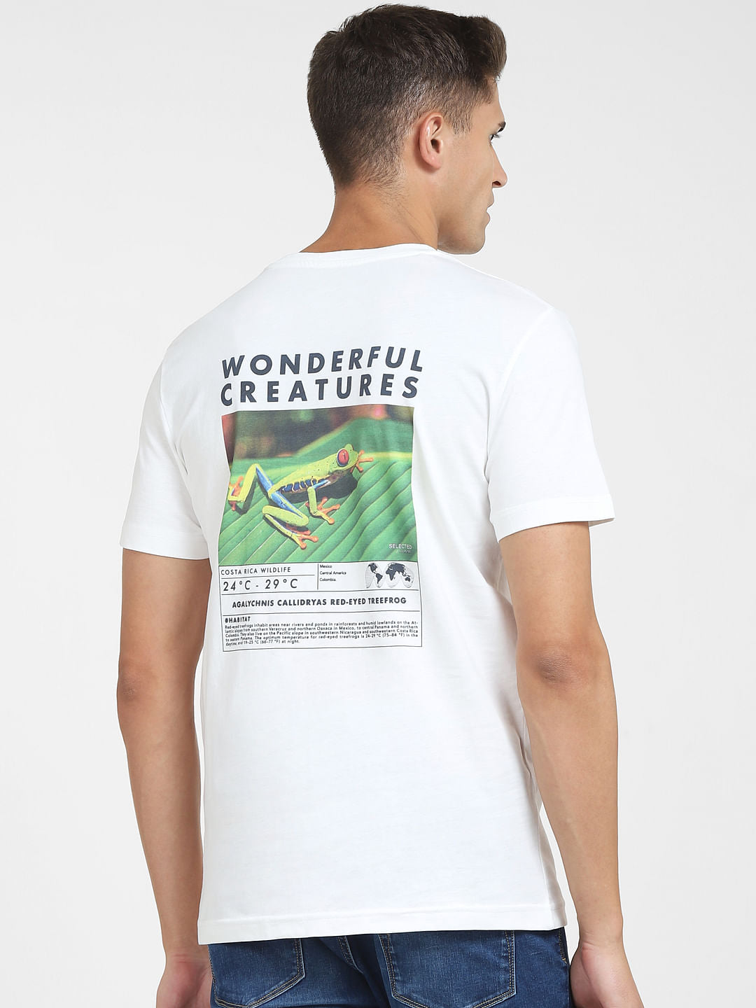 White Graphic Print Crew Neck T-Shirt