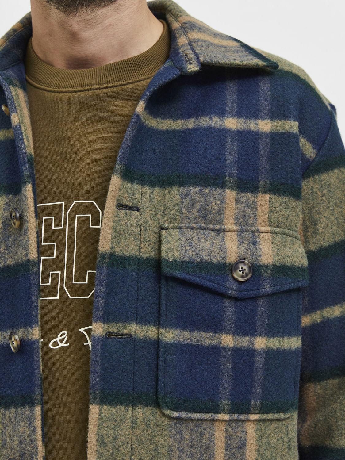 Dark Green Check Overshirt