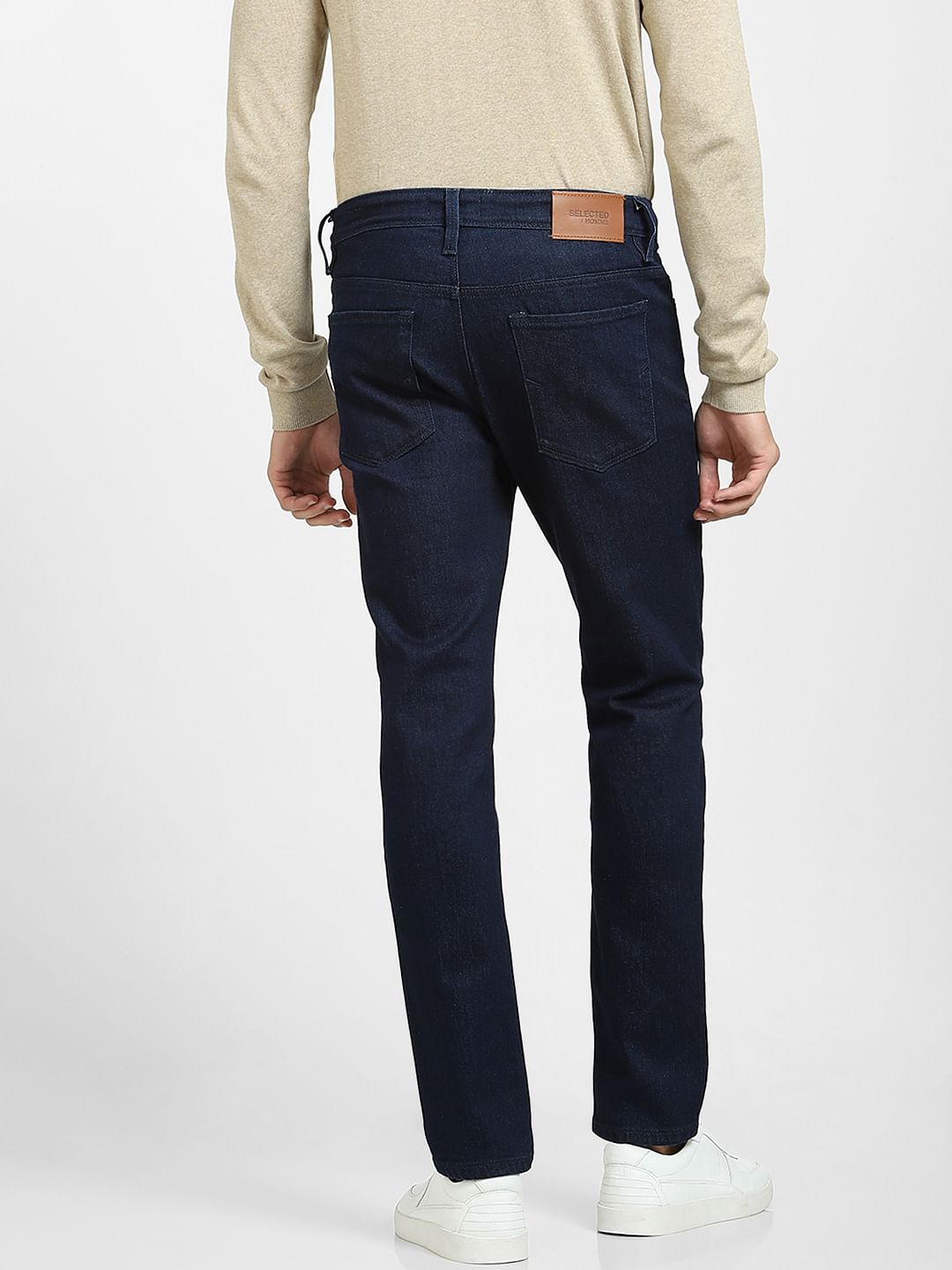 Dark Blue Mid Rise Slim Fit Jeans