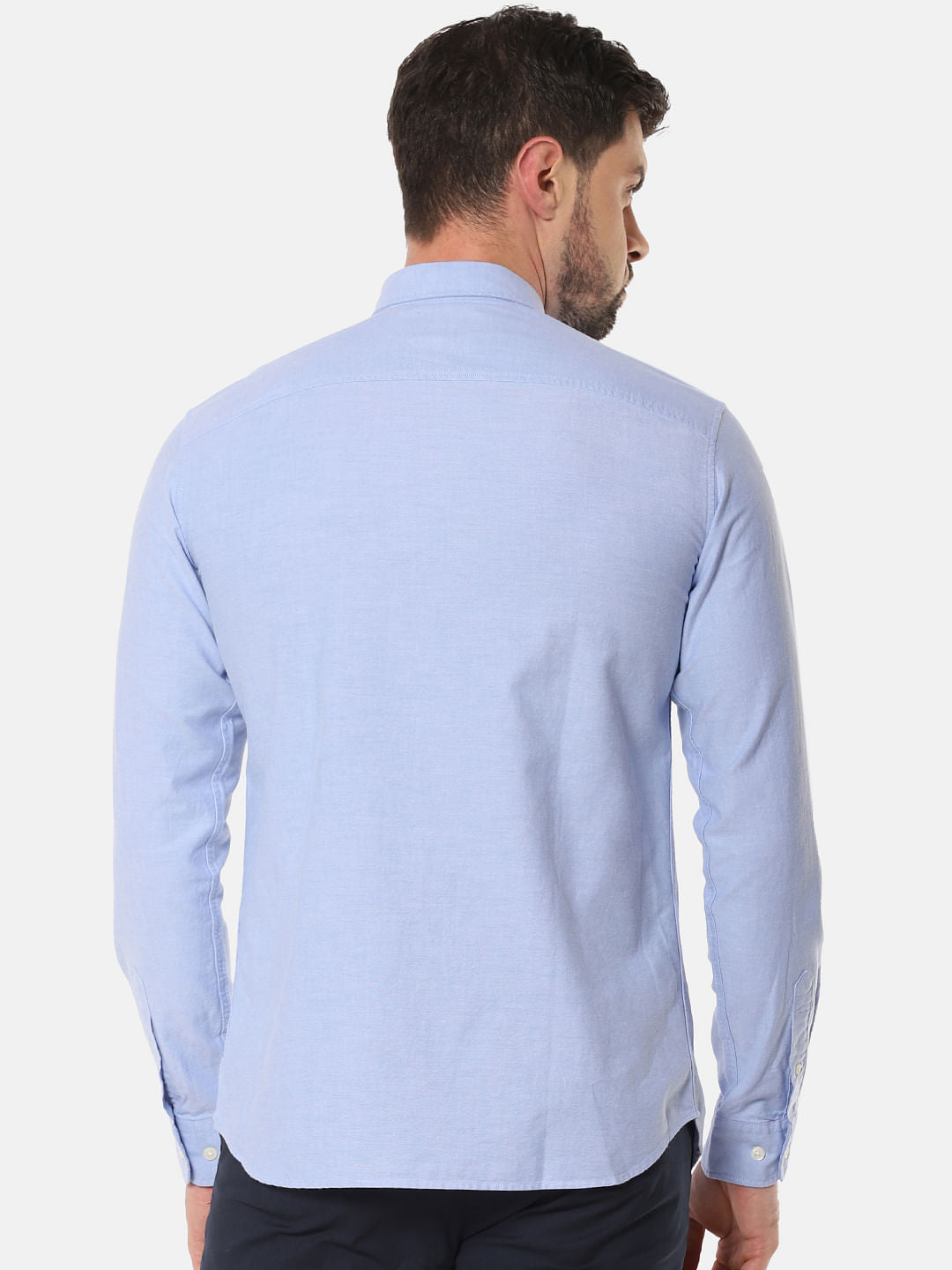 Light Blue Chest Pocket Full Sleeves Shirt