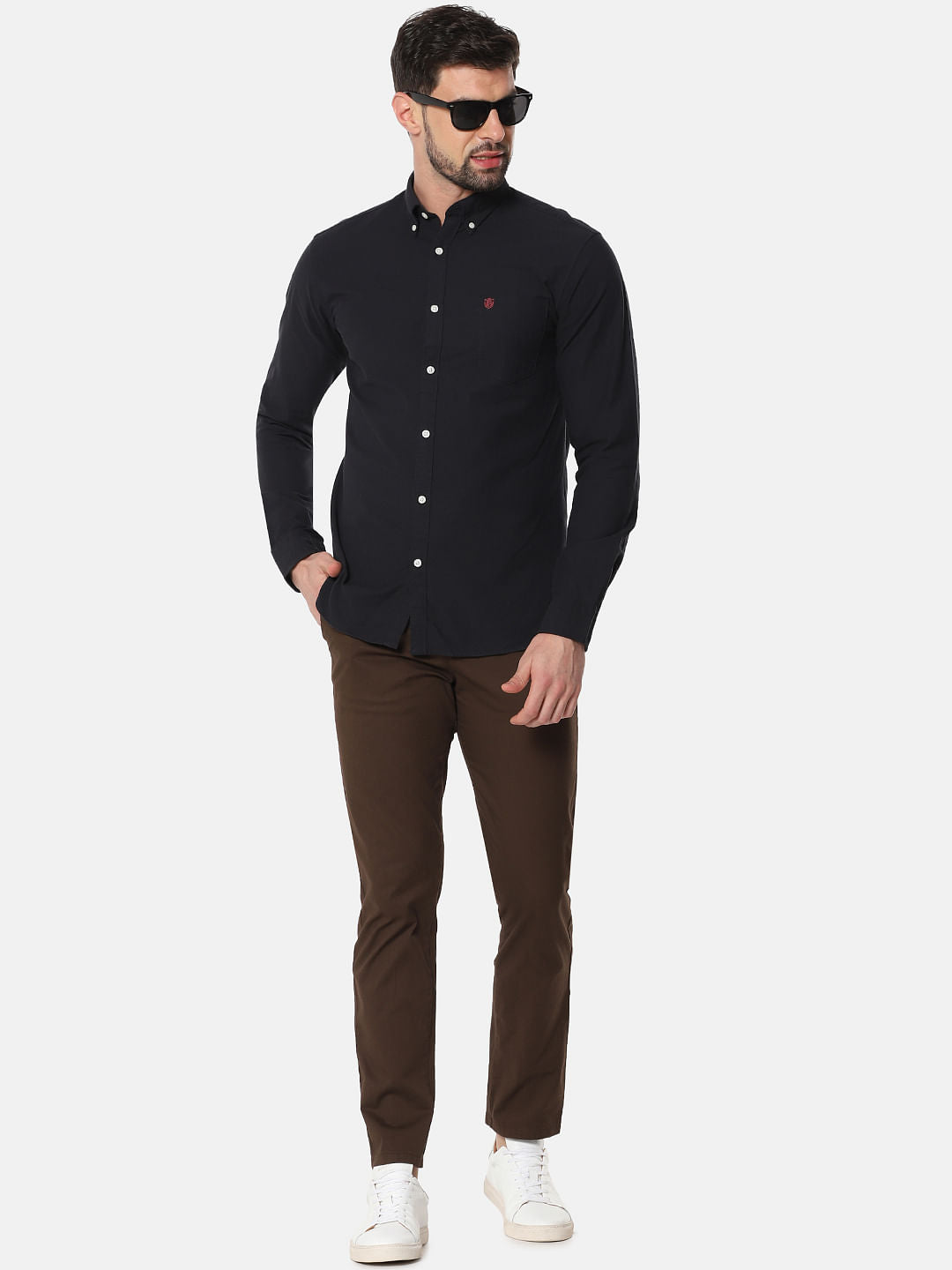 Black Chest Pocket Full Sleeves Shirt