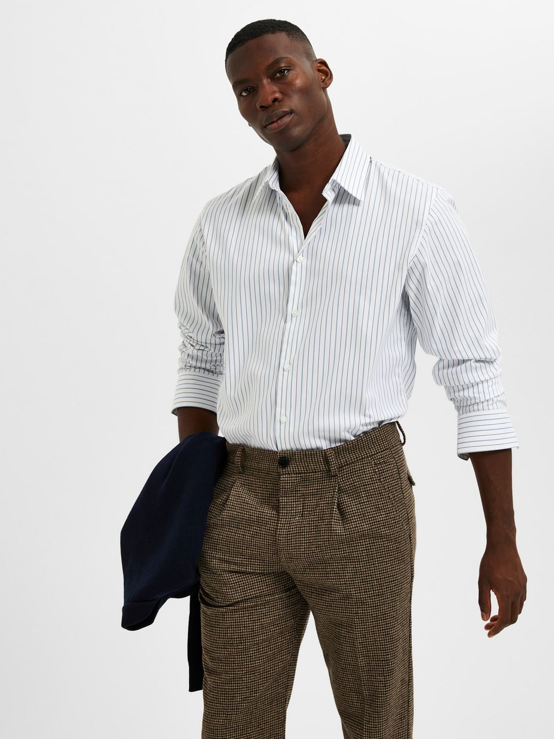 White Striped Full Sleeves Shirt