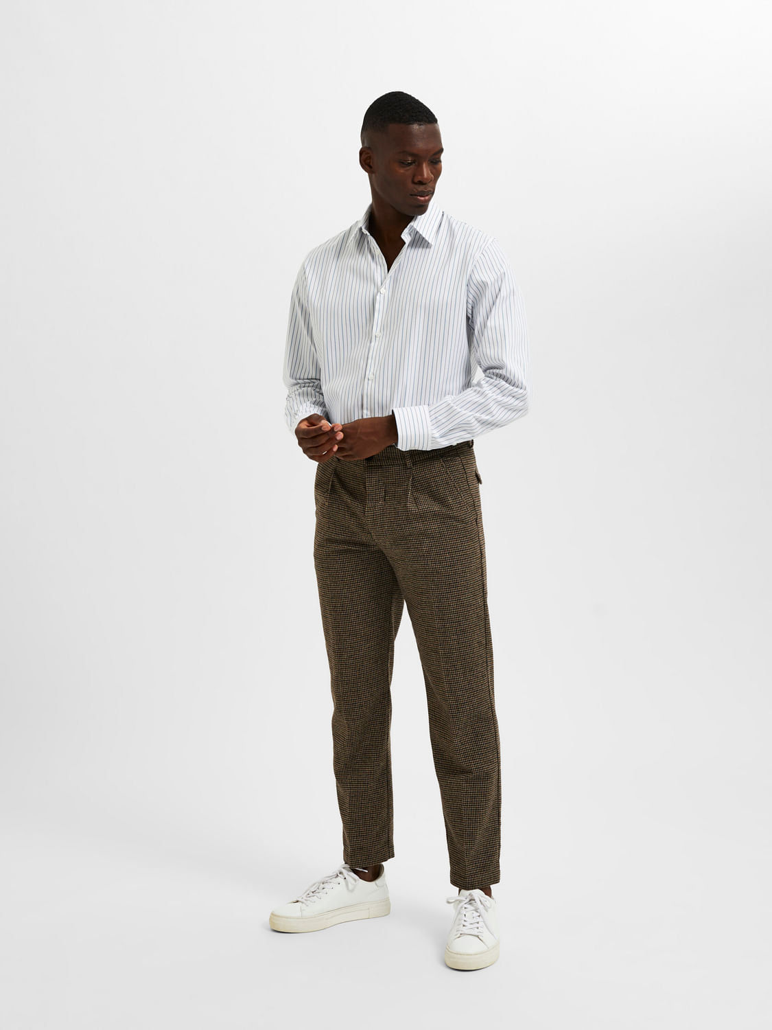 White Striped Full Sleeves Shirt