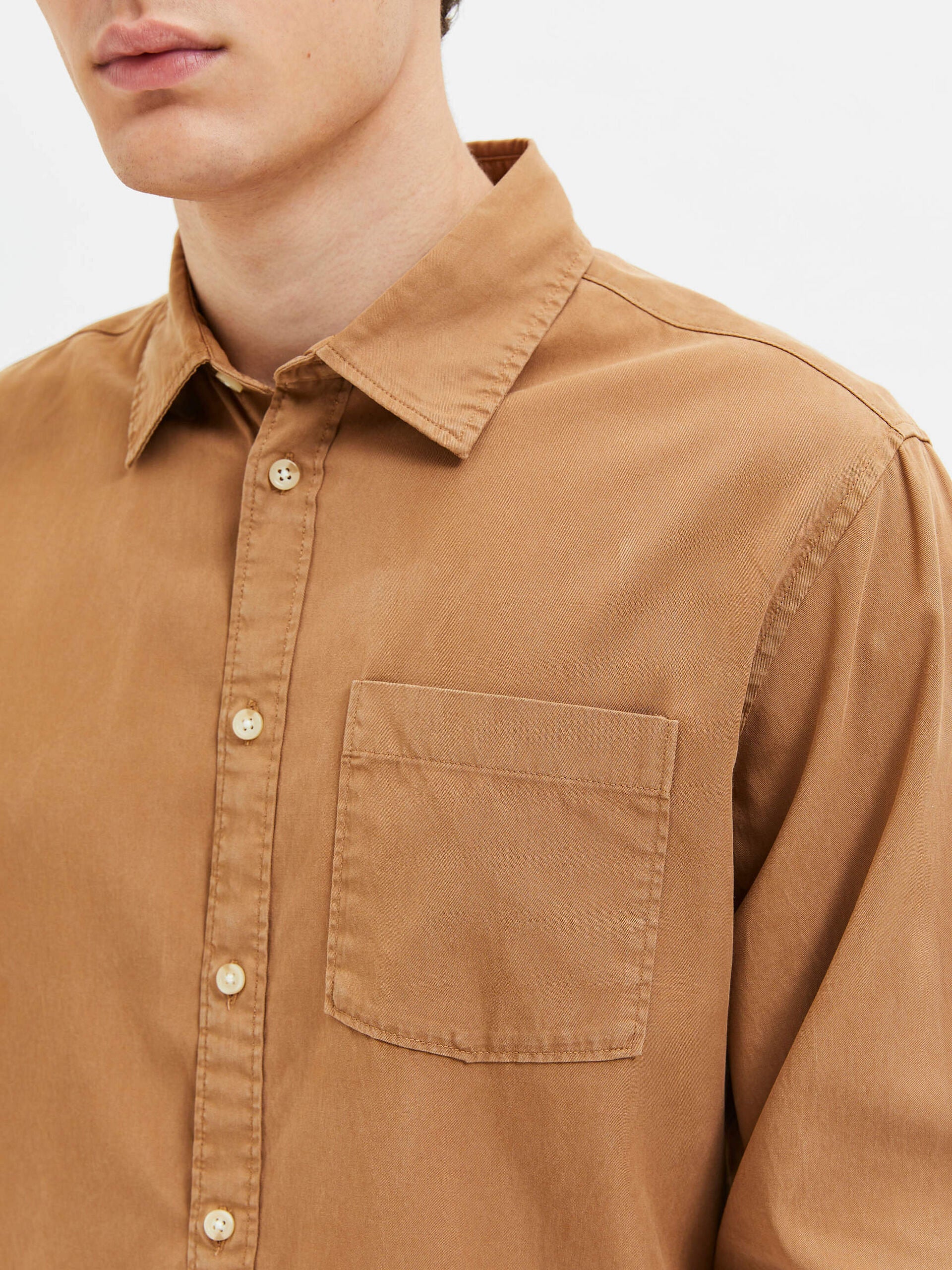 Brown Linen Full Sleeves Shirt