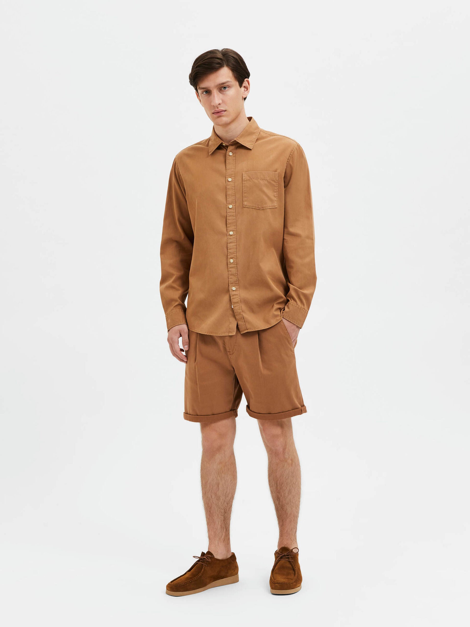 Brown Linen Full Sleeves Shirt