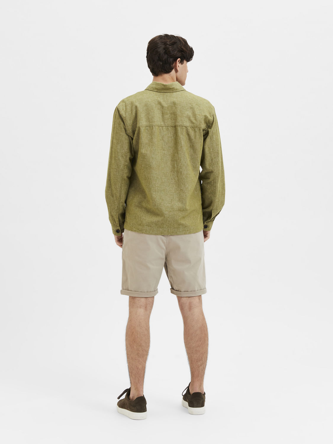 Green Linen Overshirt