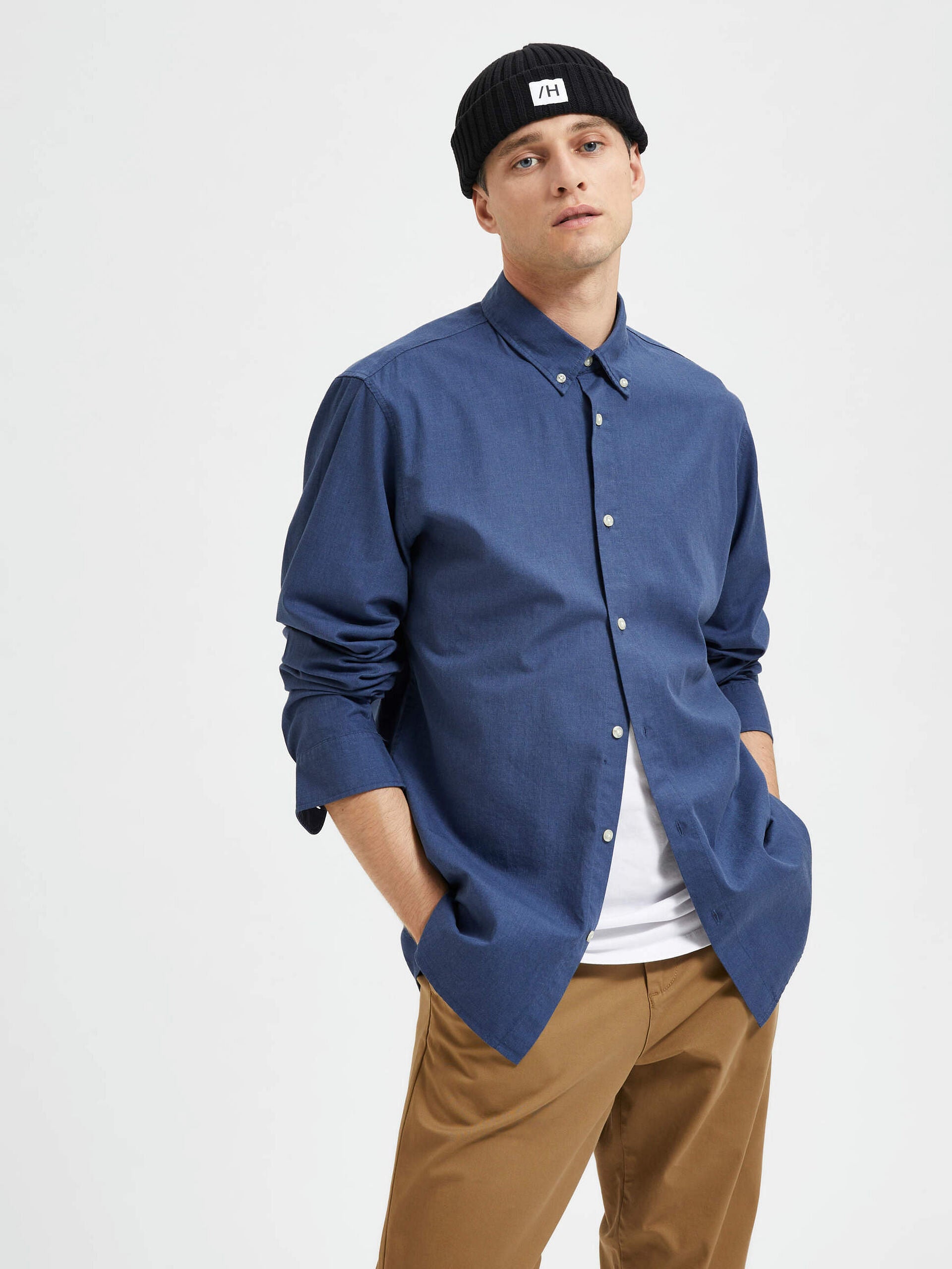 Blue Organic Cotton Full Sleeves Shirt