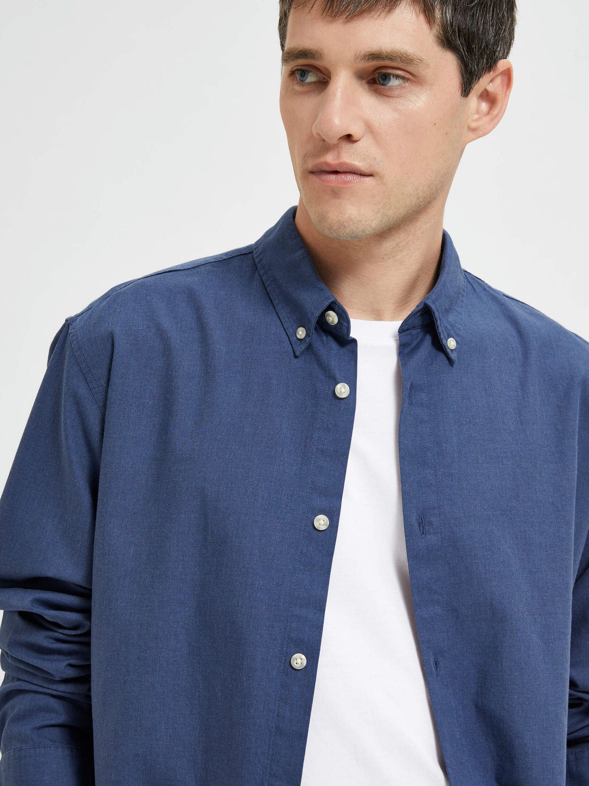 Blue Organic Cotton Full Sleeves Shirt