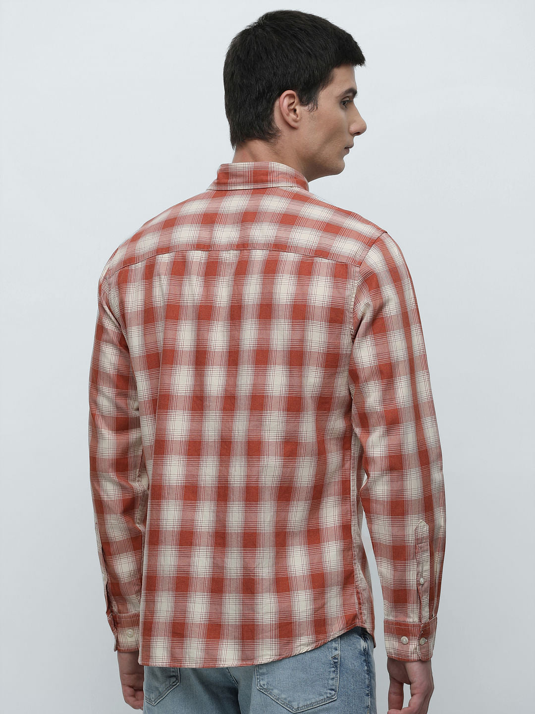 Red Check Button-Down Shirt