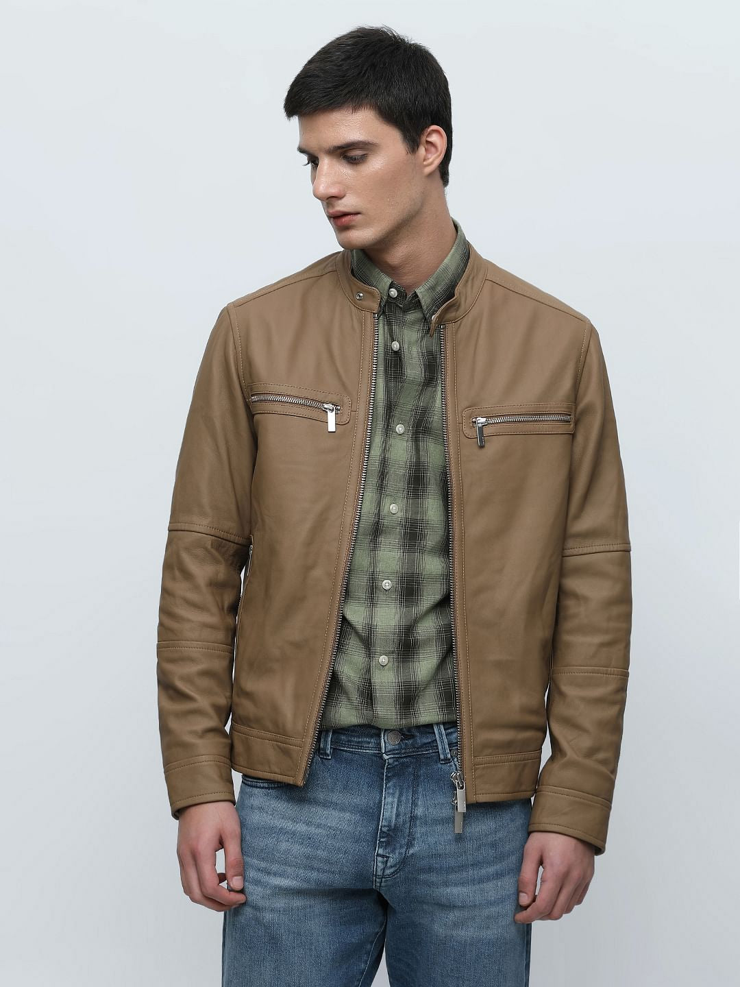 Green Check Print Full Sleeves Shirt