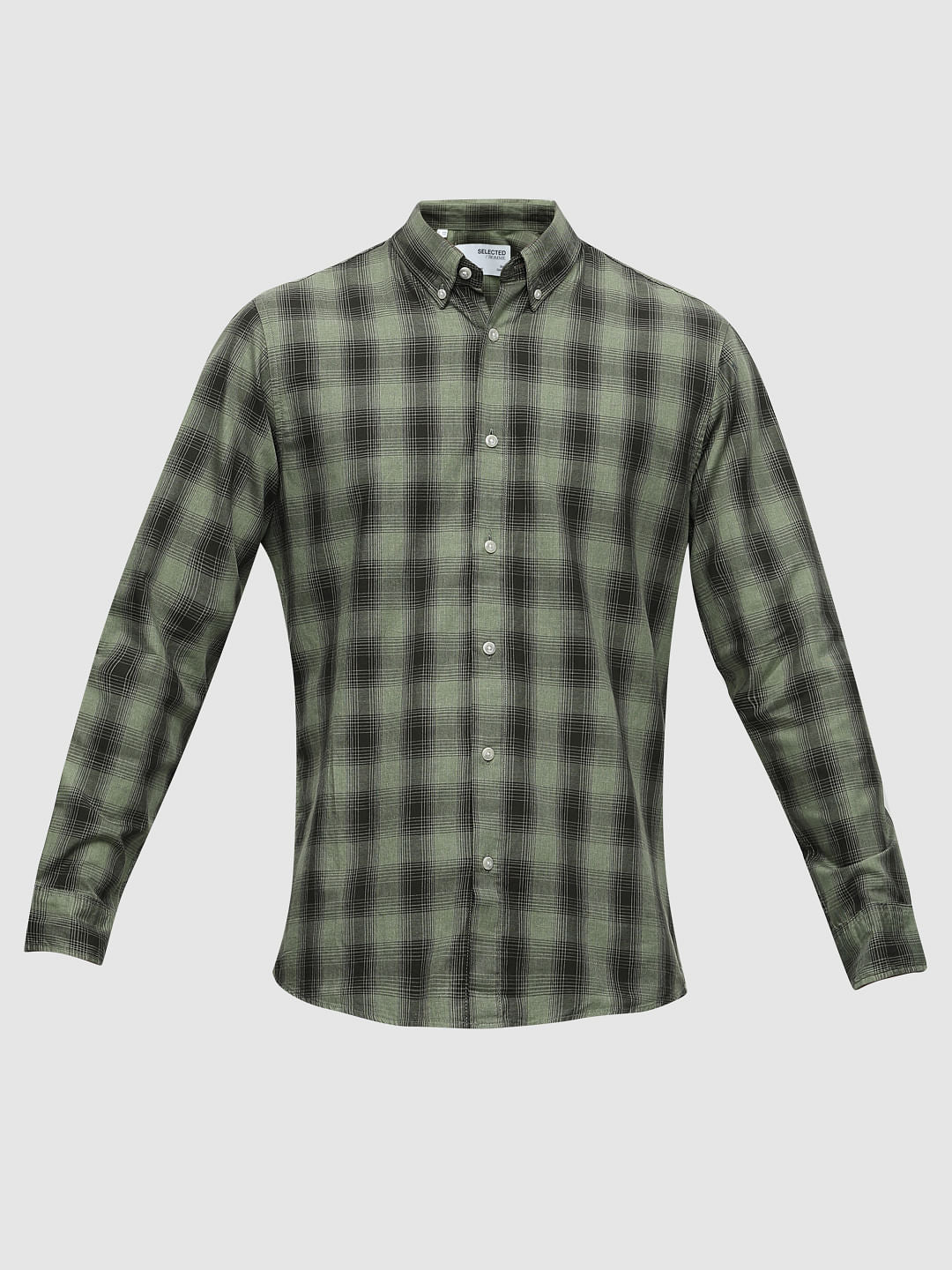 Green Check Print Full Sleeves Shirt
