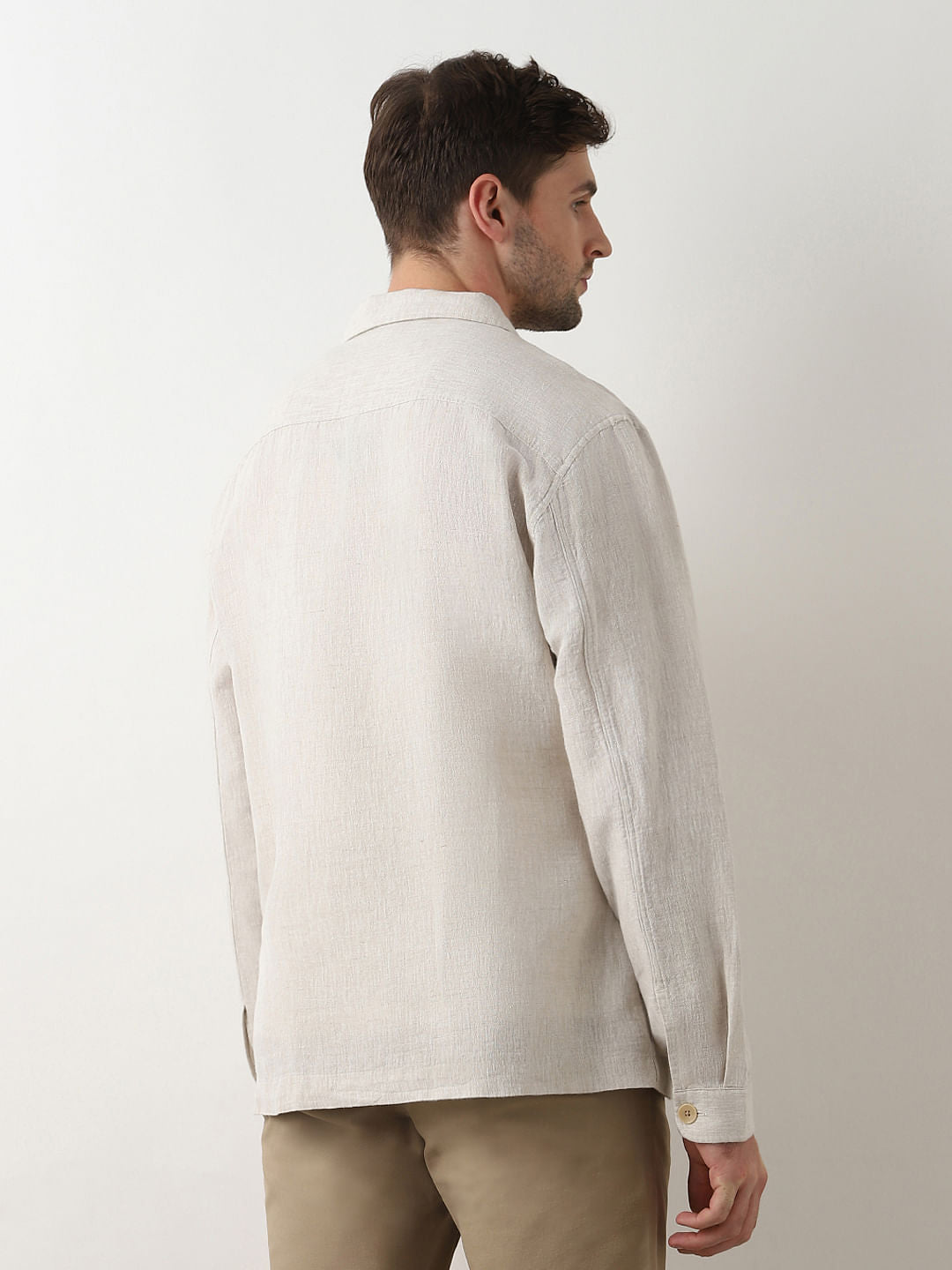 Light Beige Linen Overshirt