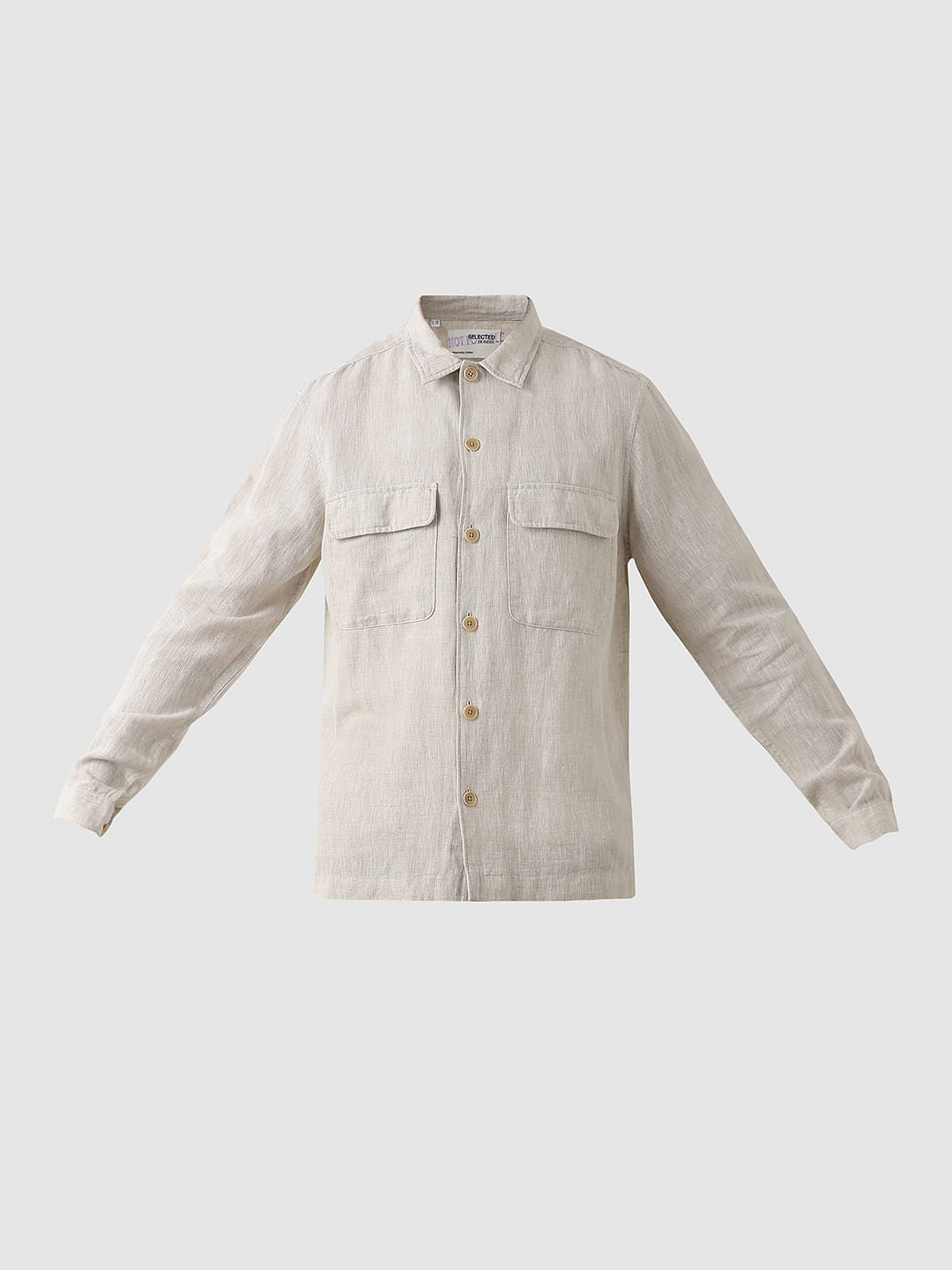 Light Beige Linen Overshirt