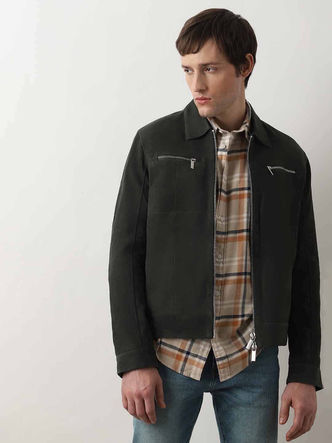 Beige Flannel Check Cotton Shirt