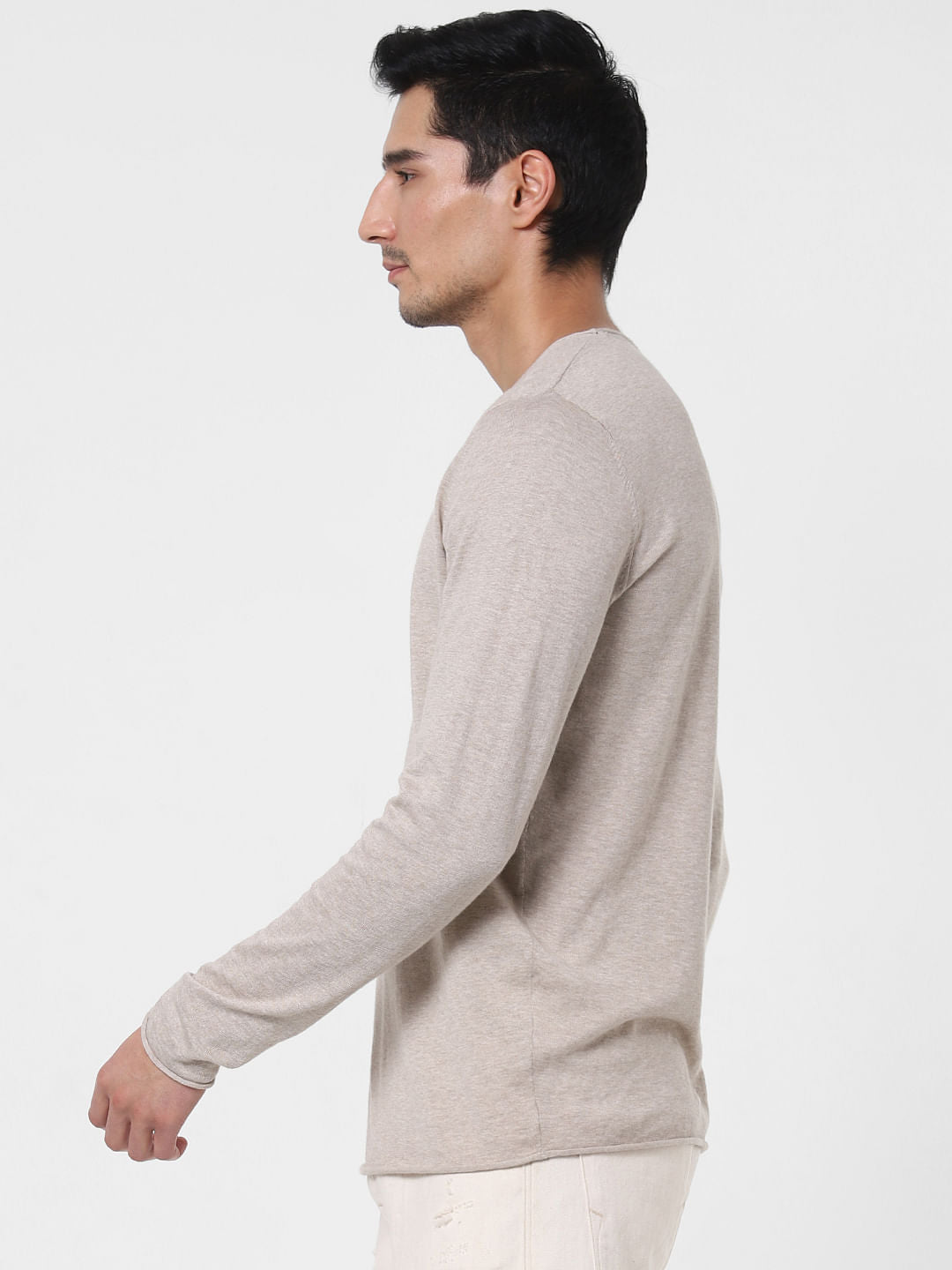 Light Brown Crew Neck T-Shirt