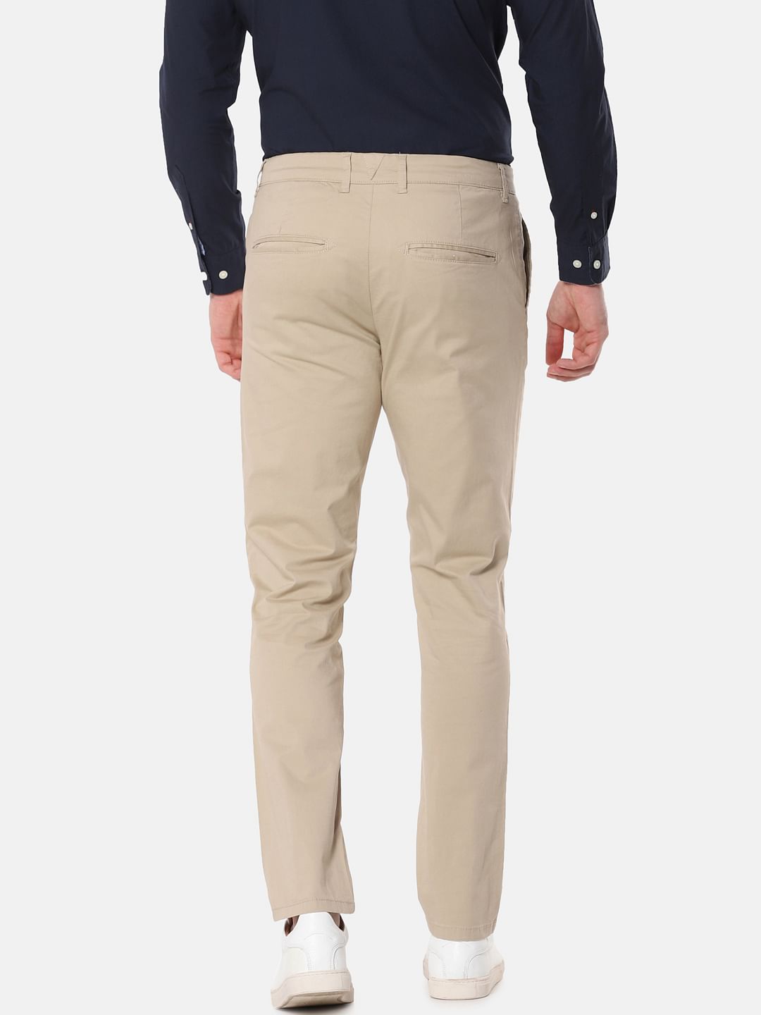 Beige Mid Rise Slim Fit Chinos
