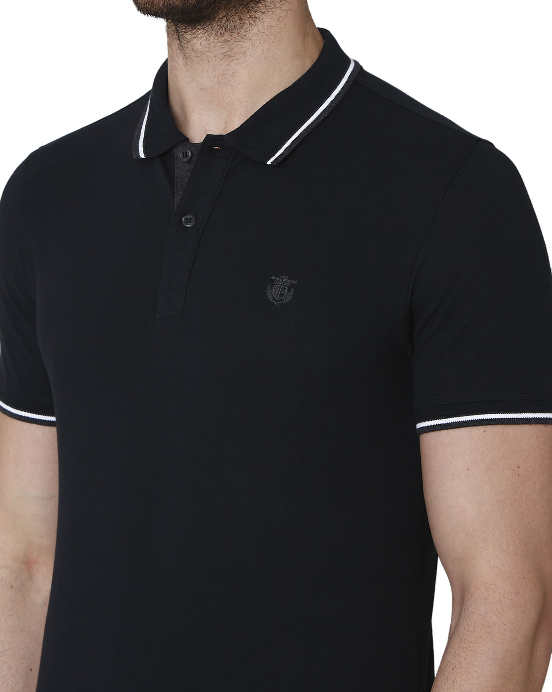 Black Polo Neck T-Shirt