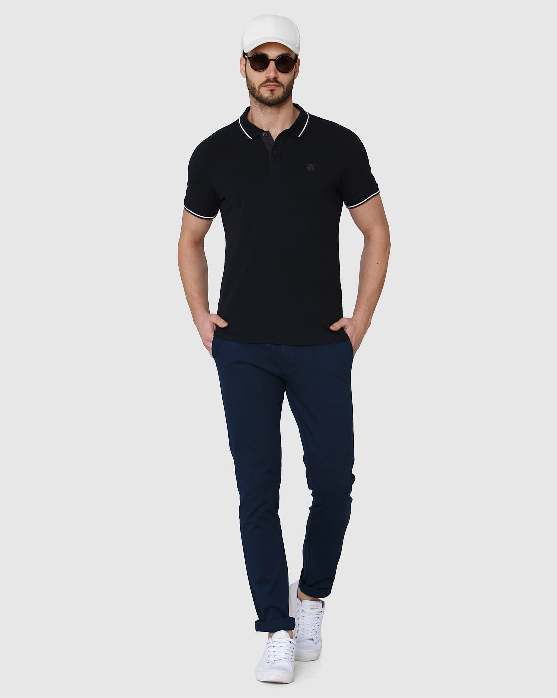 Black Polo Neck T-Shirt