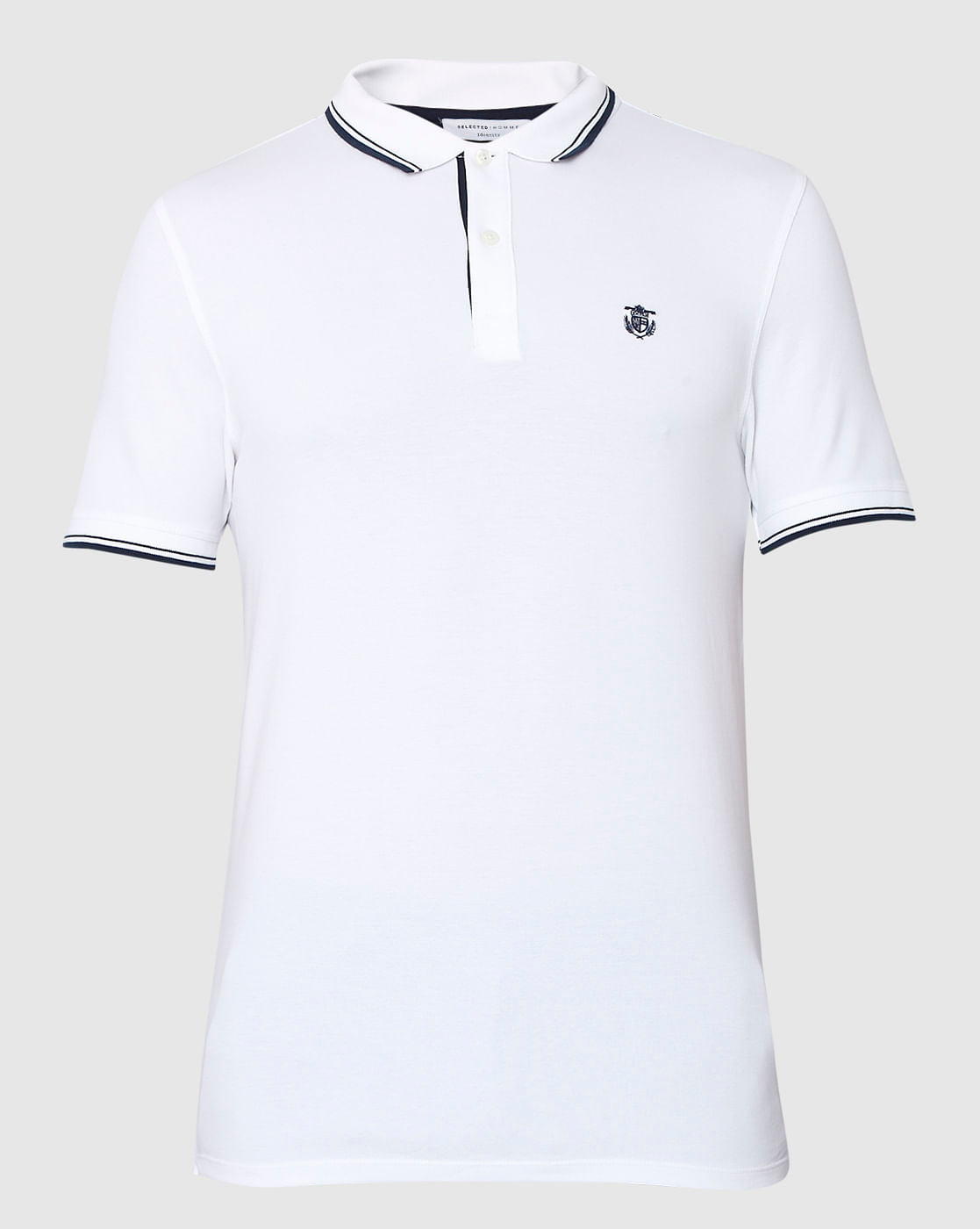White Polo Neck T-Shirt