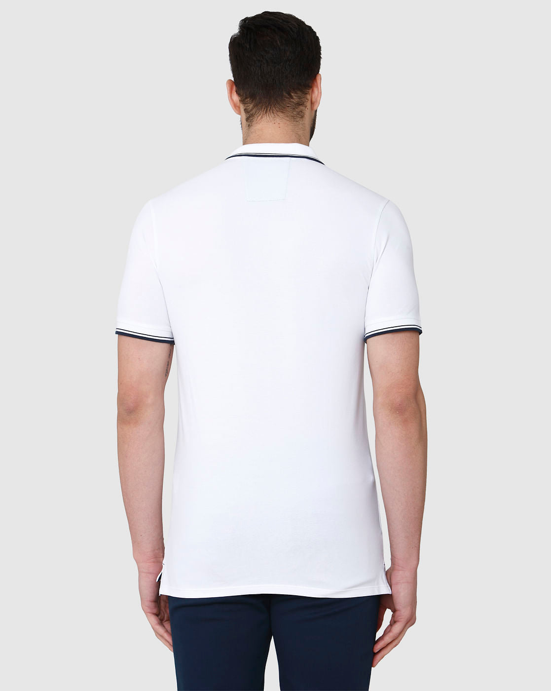 White Polo Neck T-Shirt