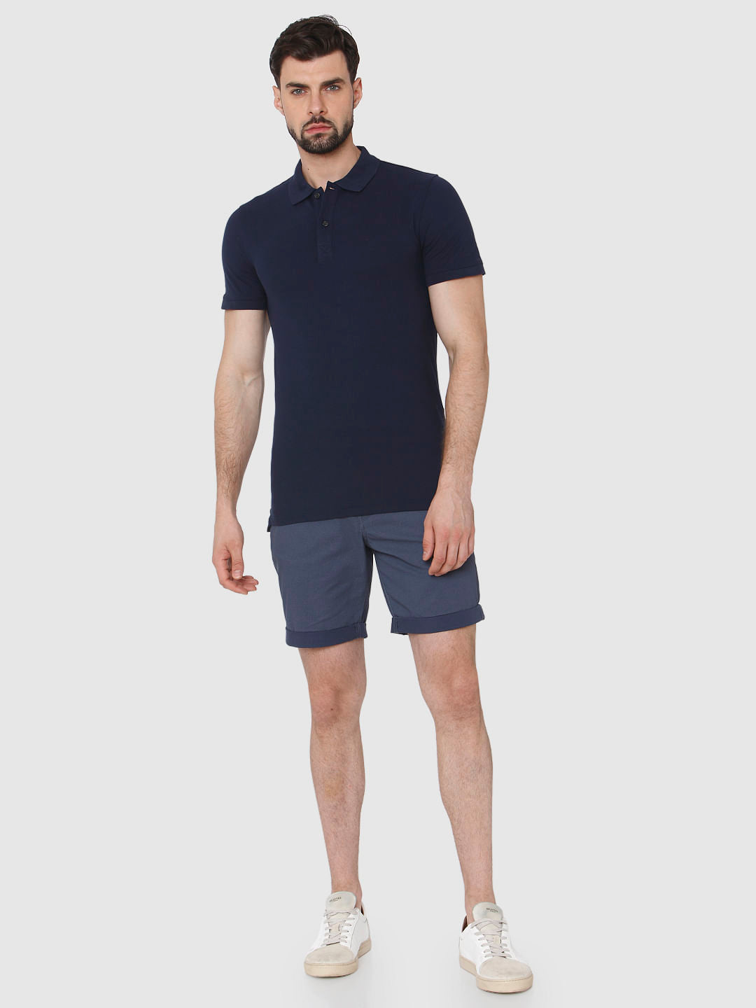 Navy Blue Polo Neck T-Shirt