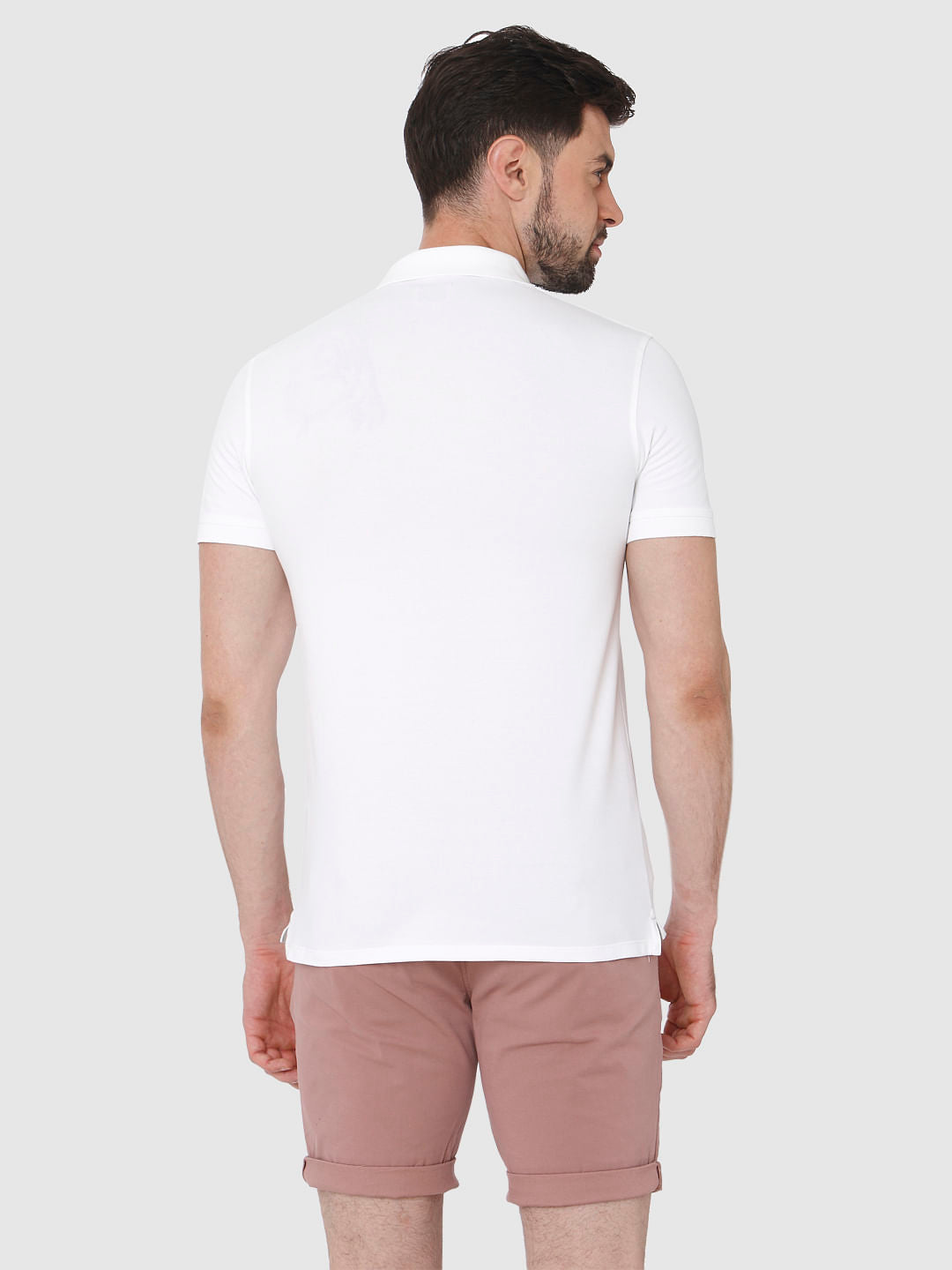 White Polo Neck T-Shirt