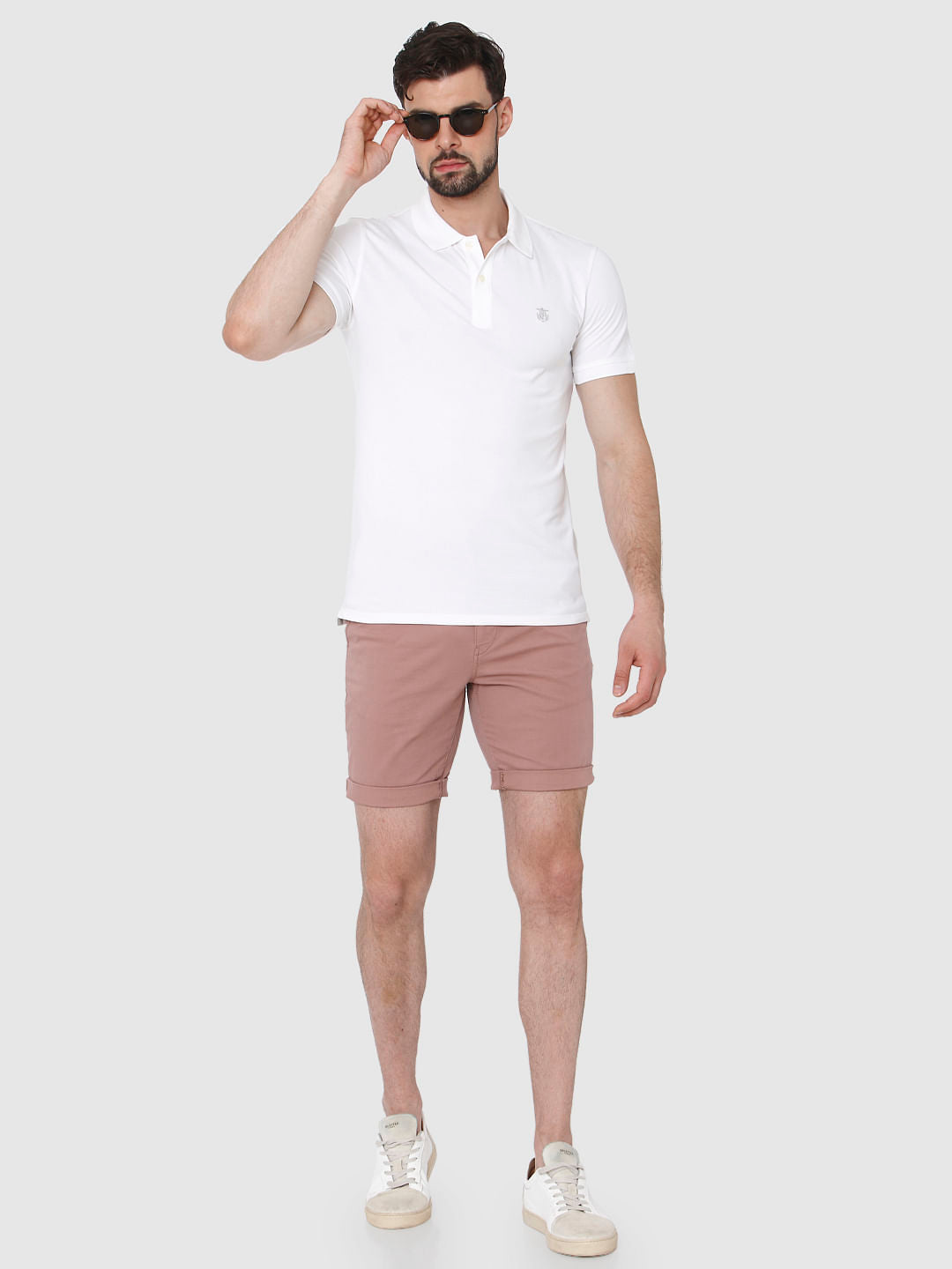 White Polo Neck T-Shirt