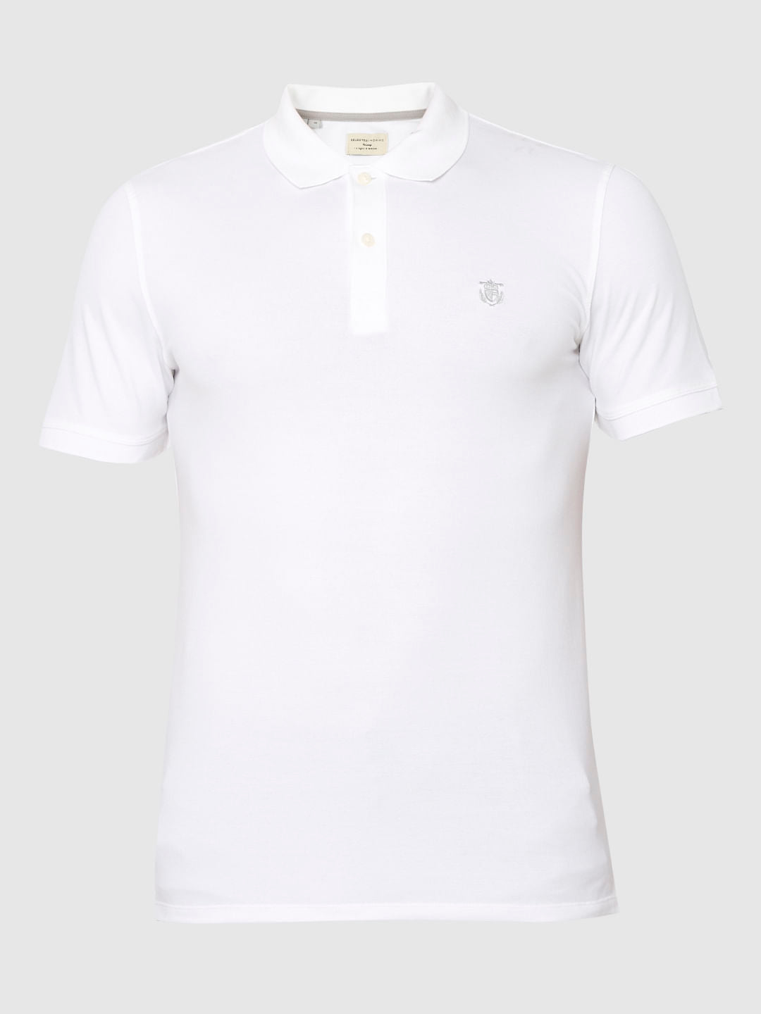 White Polo Neck T-Shirt