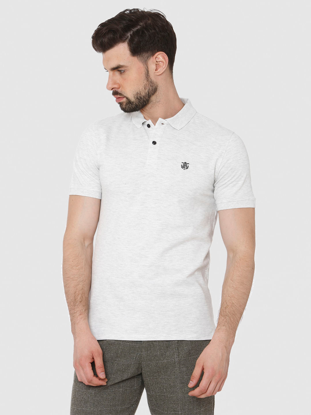 White Polo Neck T-Shirt