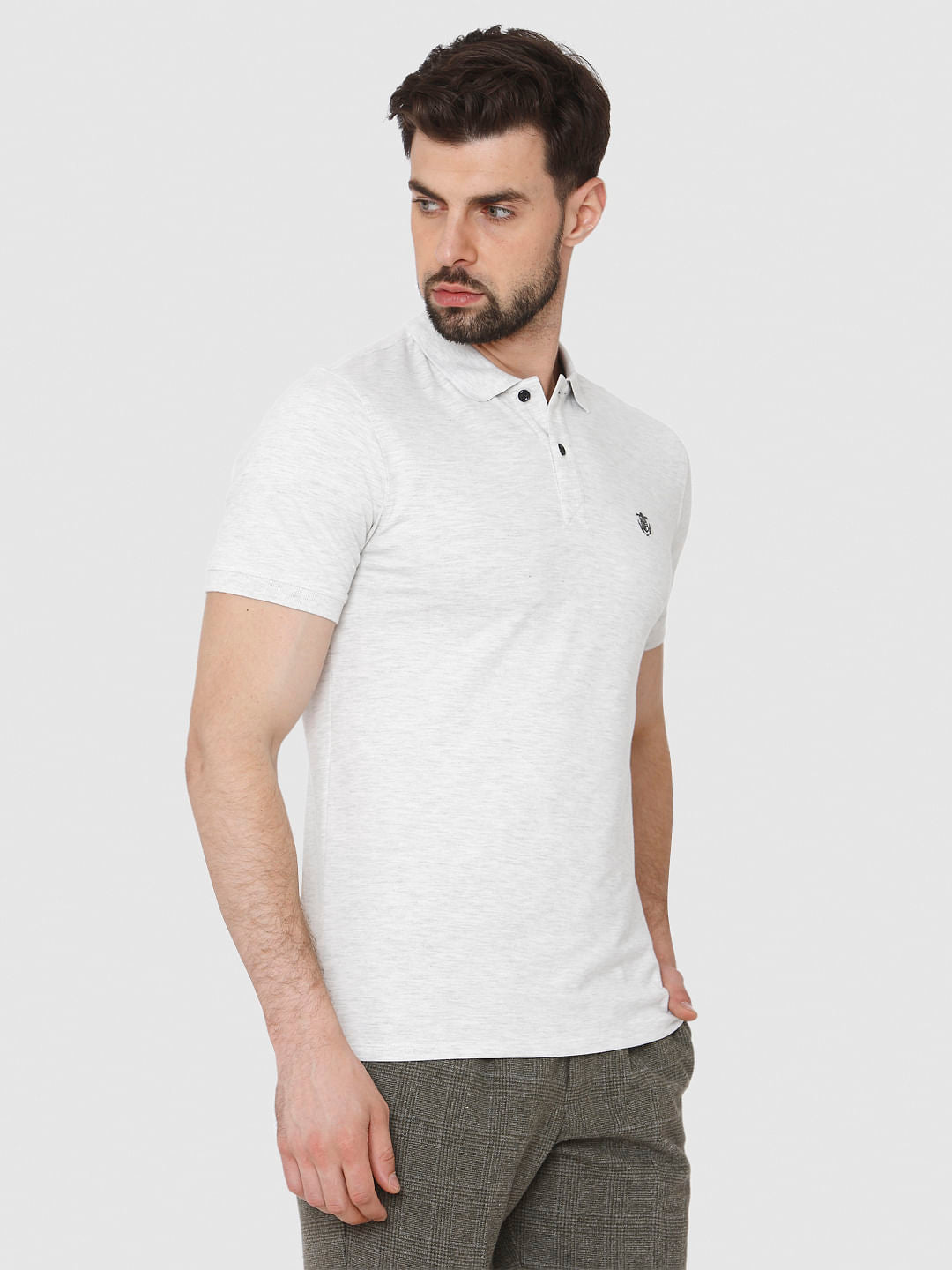 White Polo Neck T-Shirt