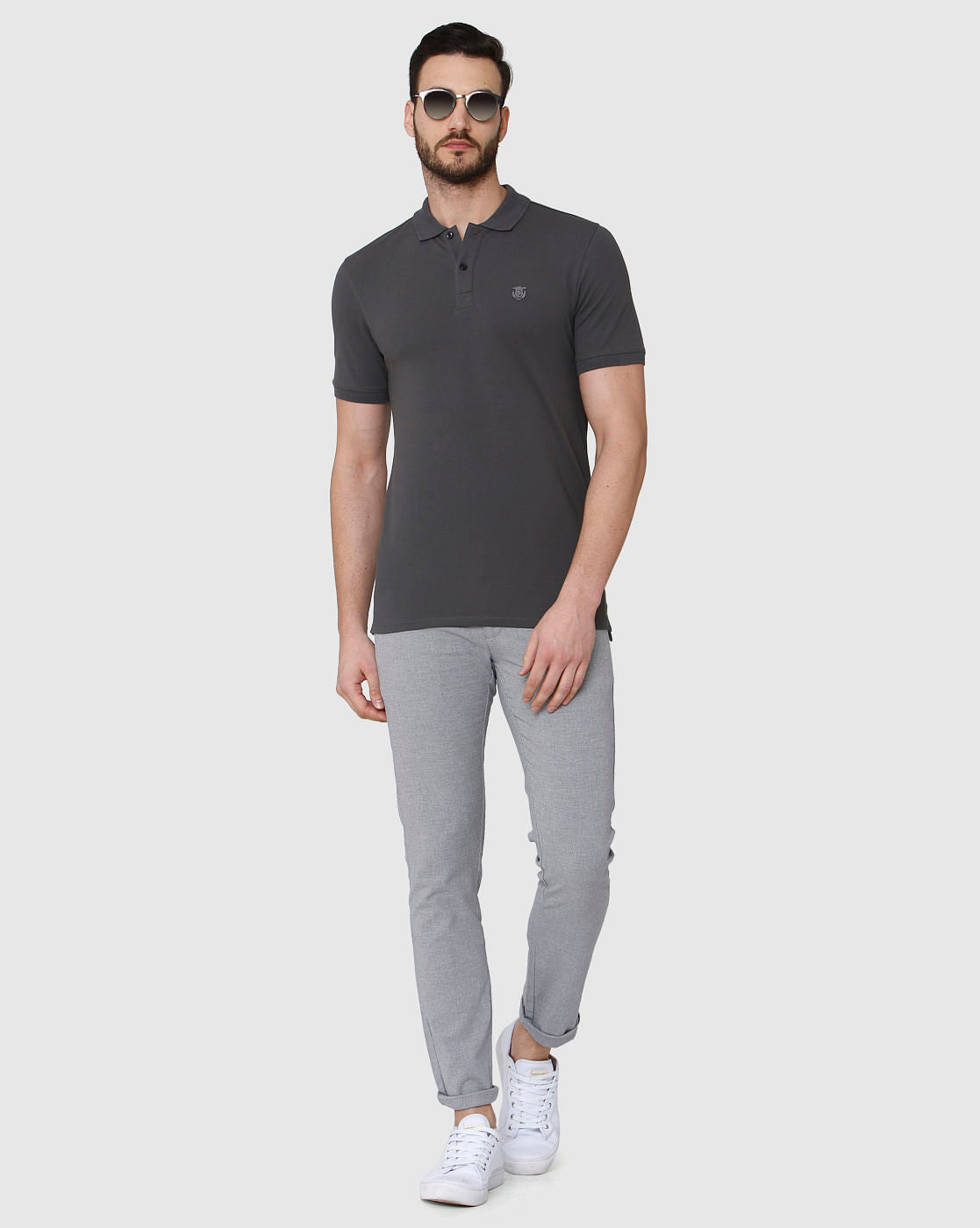 Grey Polo Neck T-Shirt