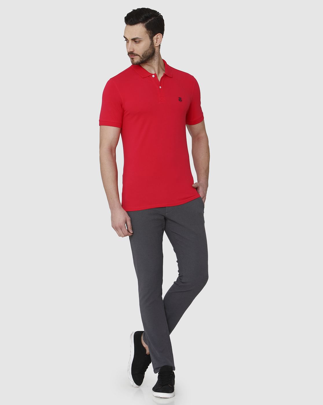 Red Polo Neck T-Shirt