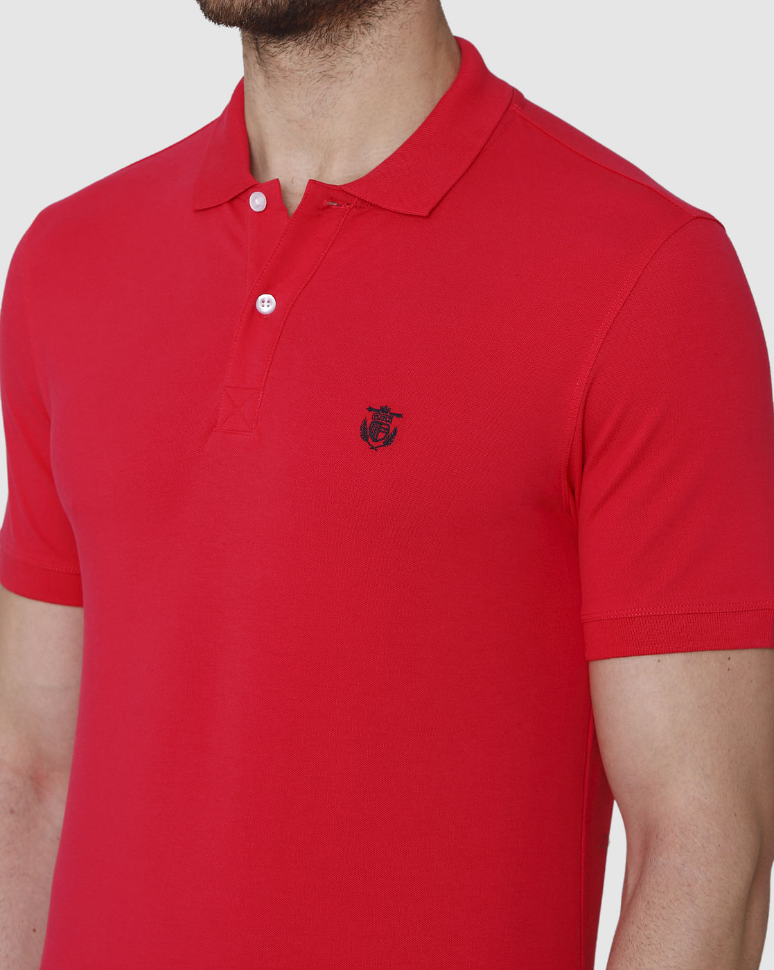 Red Polo Neck T-Shirt