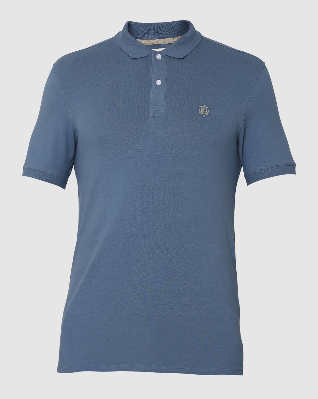 Dark Blue Polo Neck T-Shirt