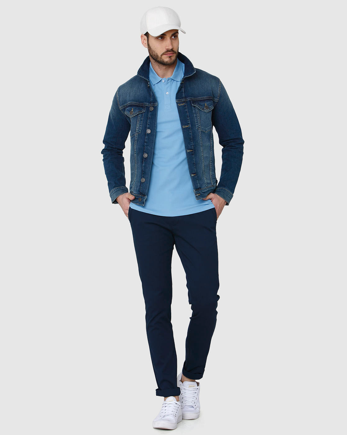 Blue Polo Neck T-Shirt