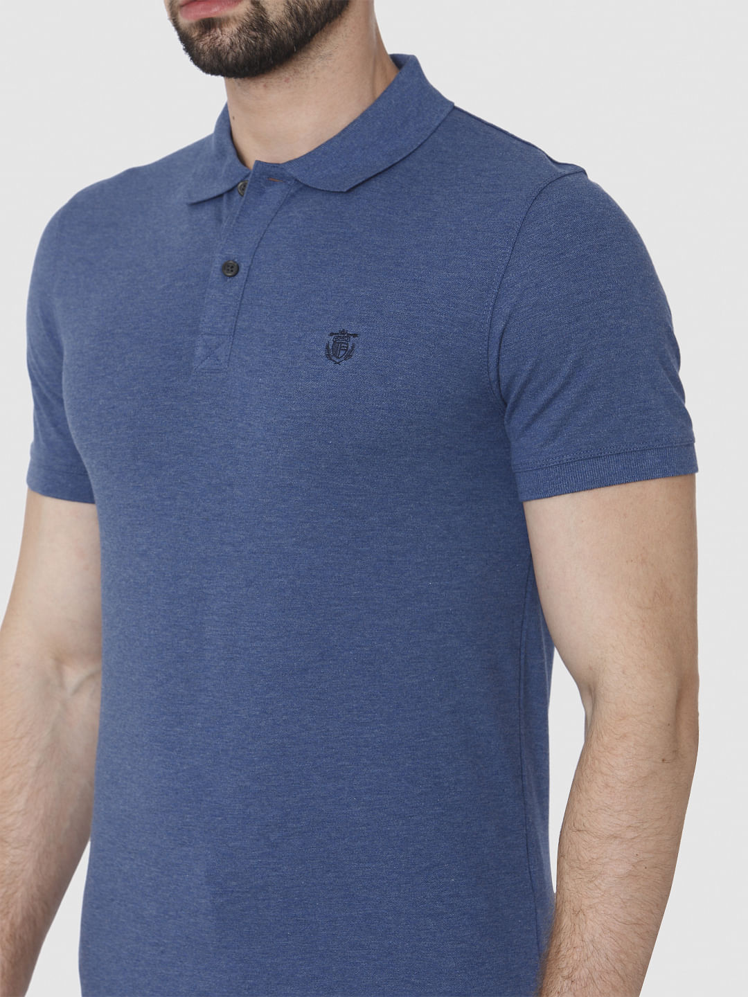 Blue Polo Neck T-Shirt
