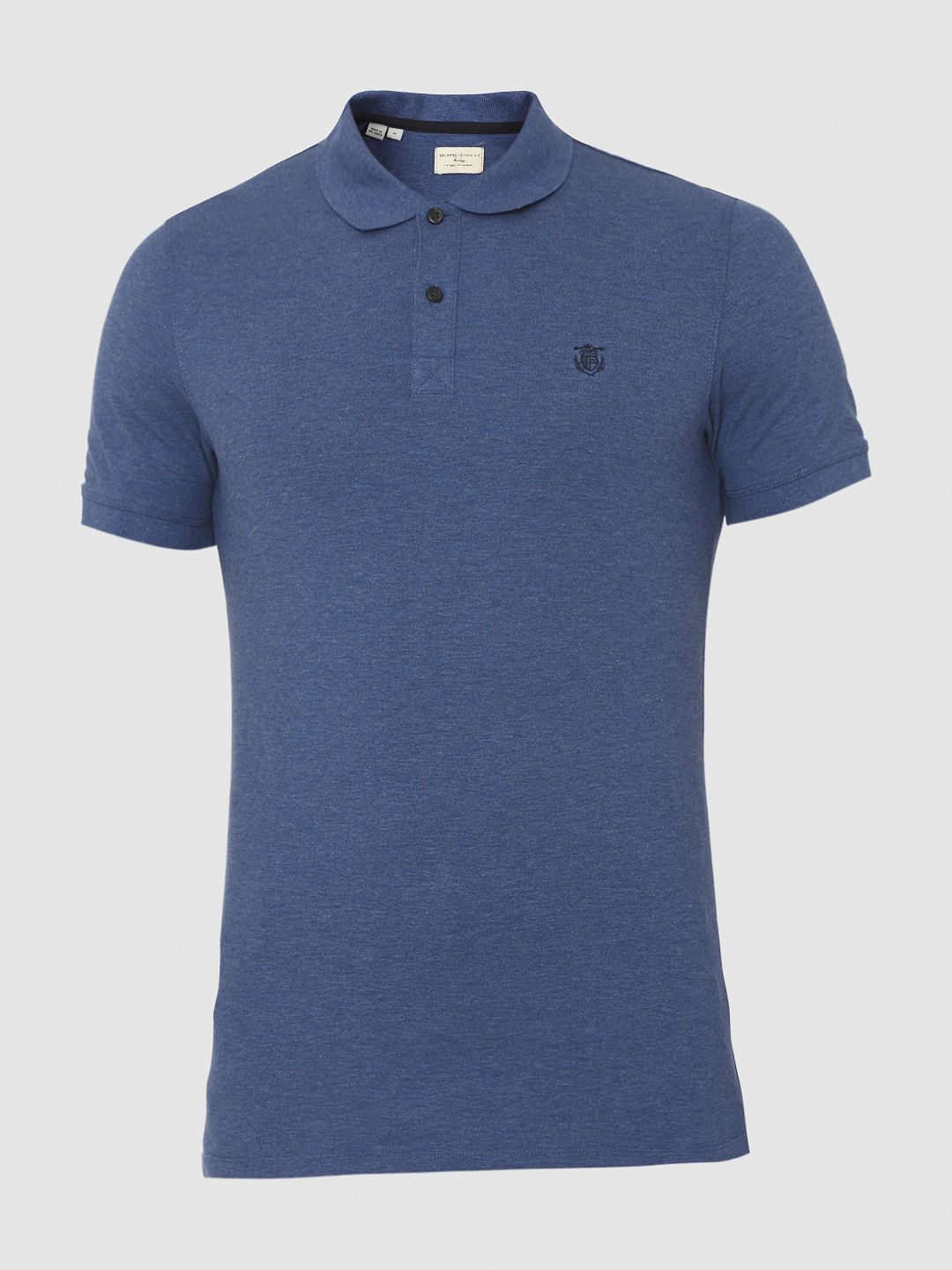 Blue Polo Neck T-Shirt