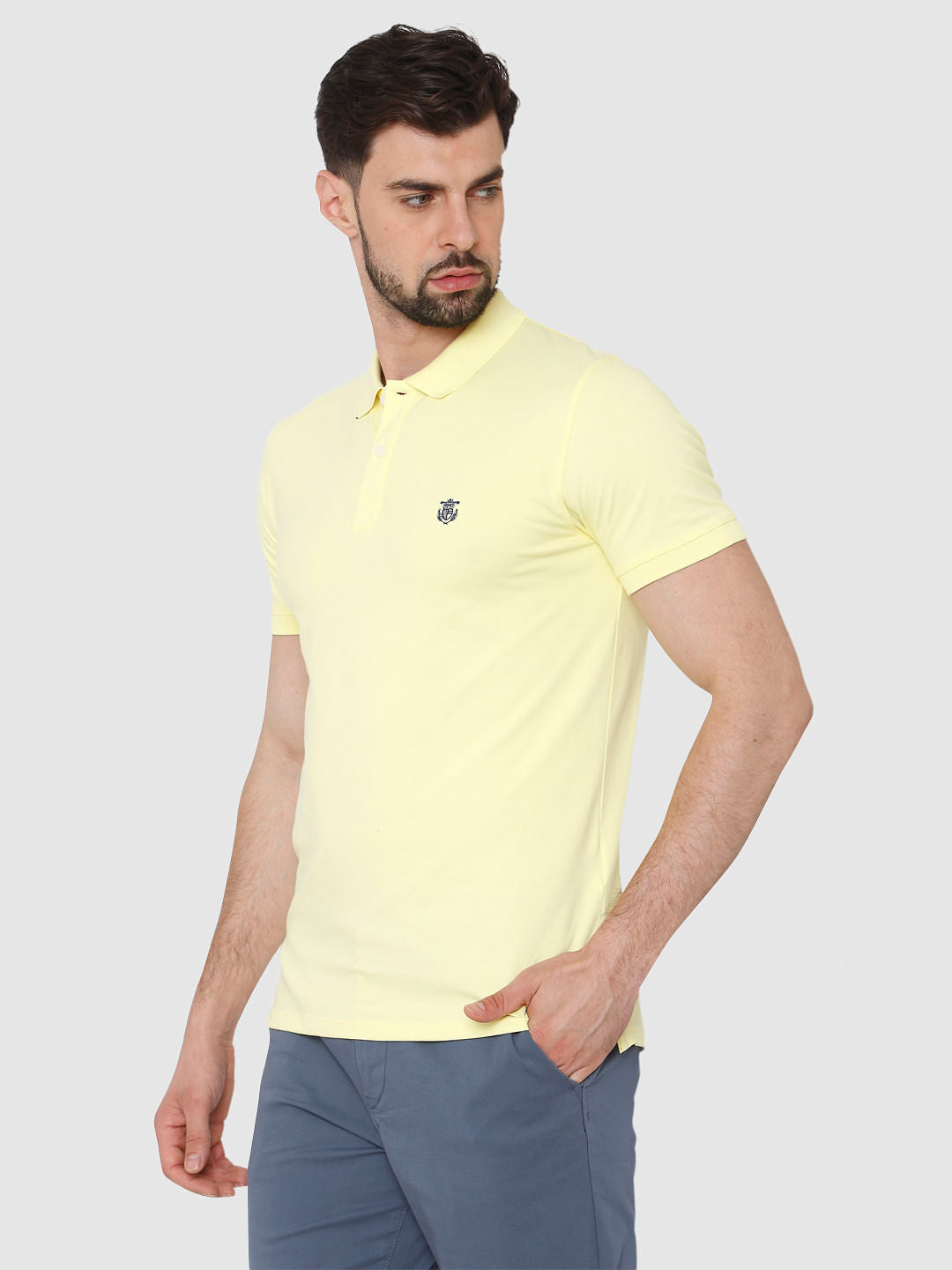 Yellow Polo Neck T-Shirt