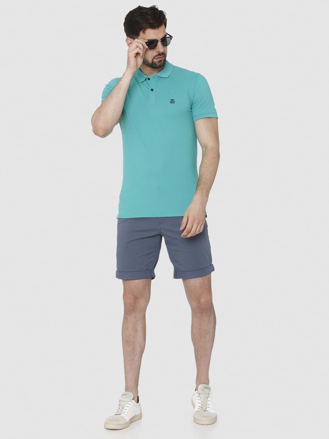 Turquoise Polo Neck T-Shirt