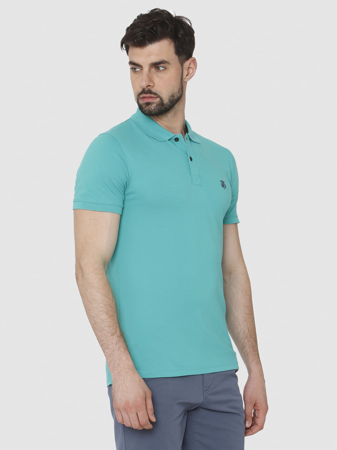 Turquoise Polo Neck T-Shirt