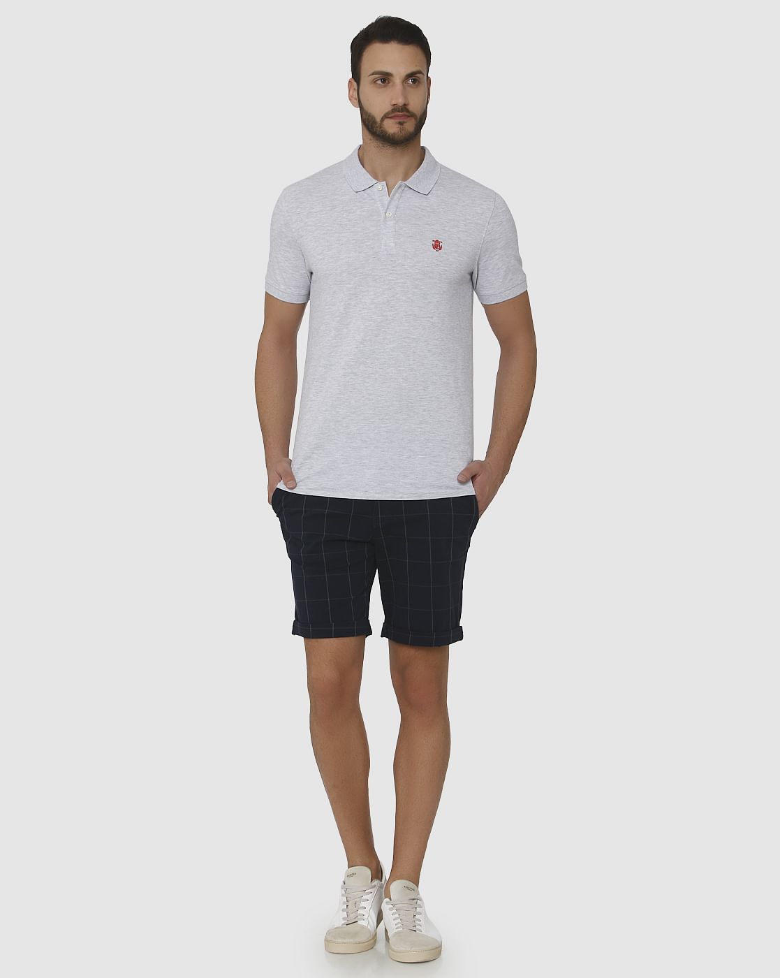 Grey Slim Fit Polo Neck T-Shirt