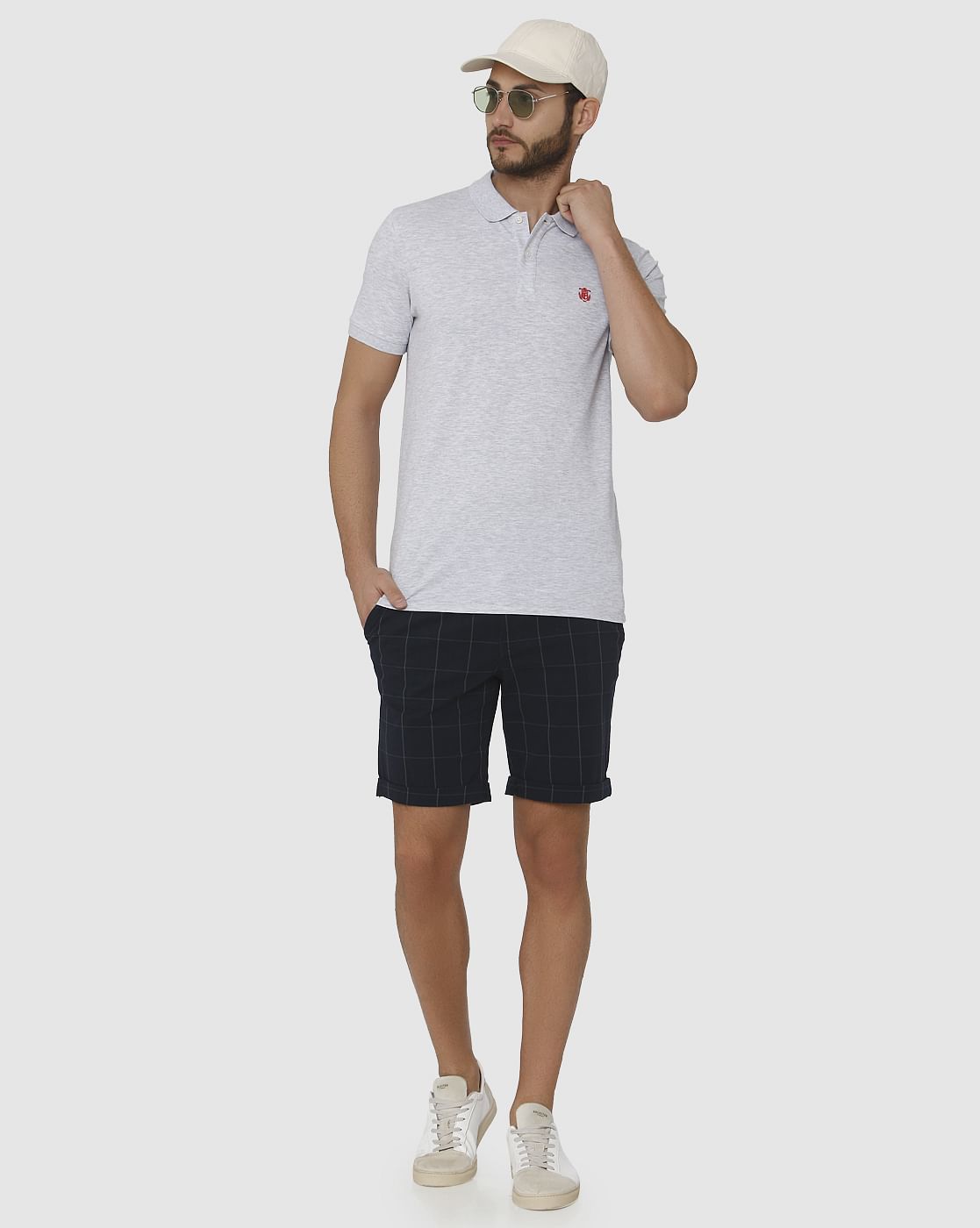 Grey Slim Fit Polo Neck T-Shirt