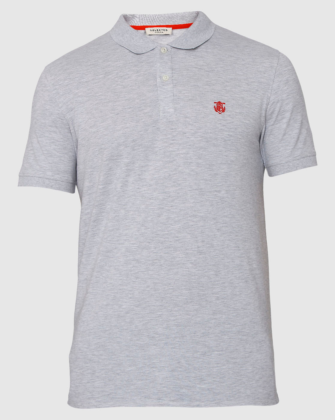 Grey Slim Fit Polo Neck T-Shirt