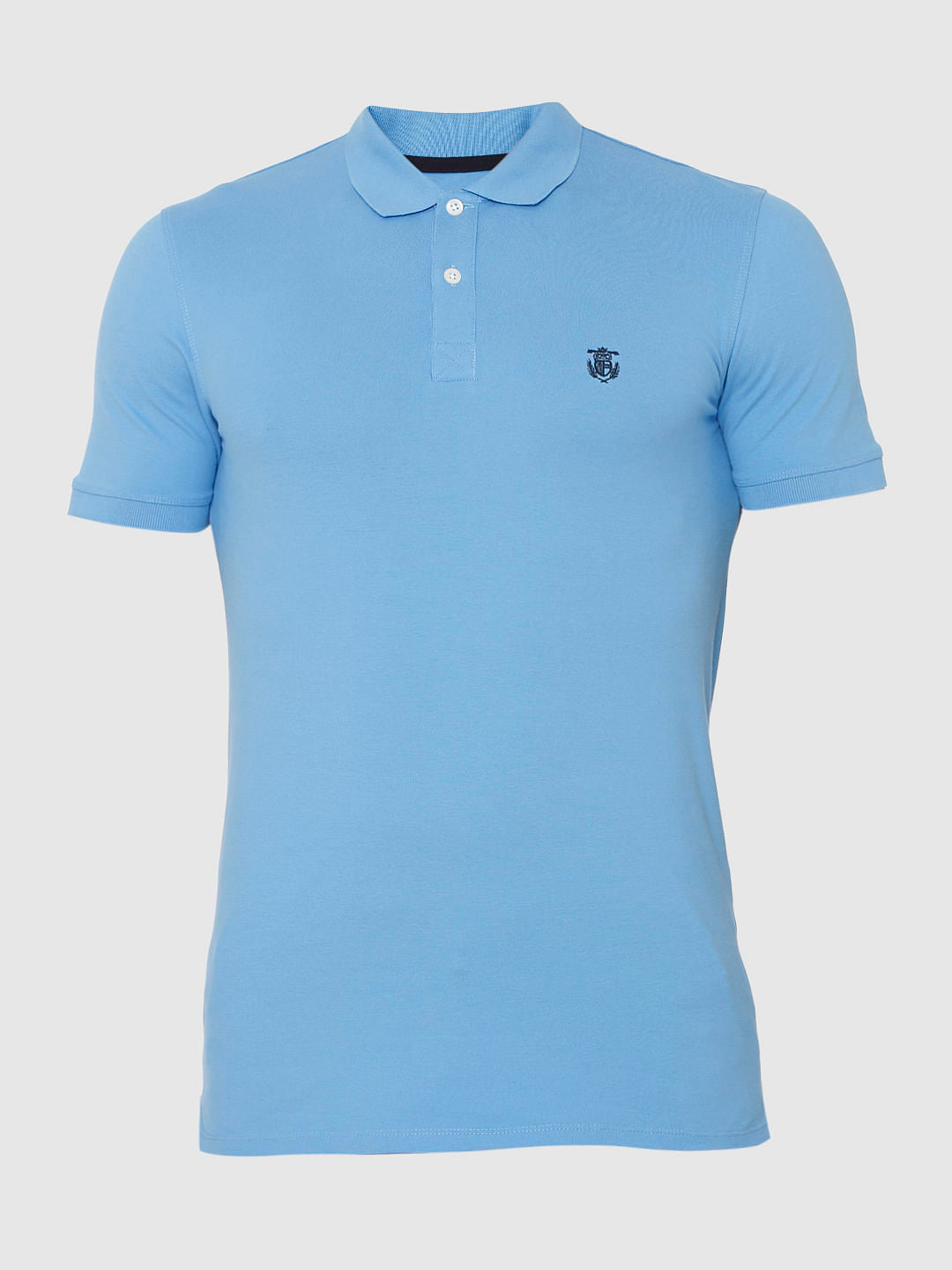 Blue Polo Neck T-Shirt