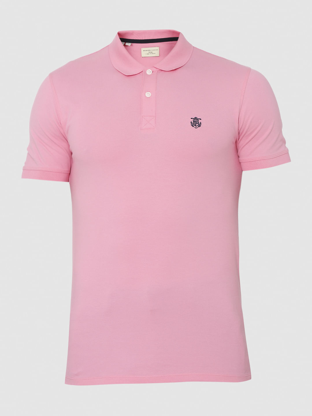 Pink Polo Neck T-Shirt